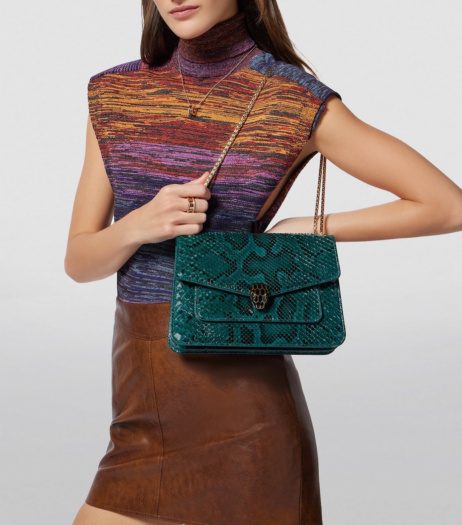 Python Leather Serpenti Forever Shoulder Bag GREEN DARK Image 2