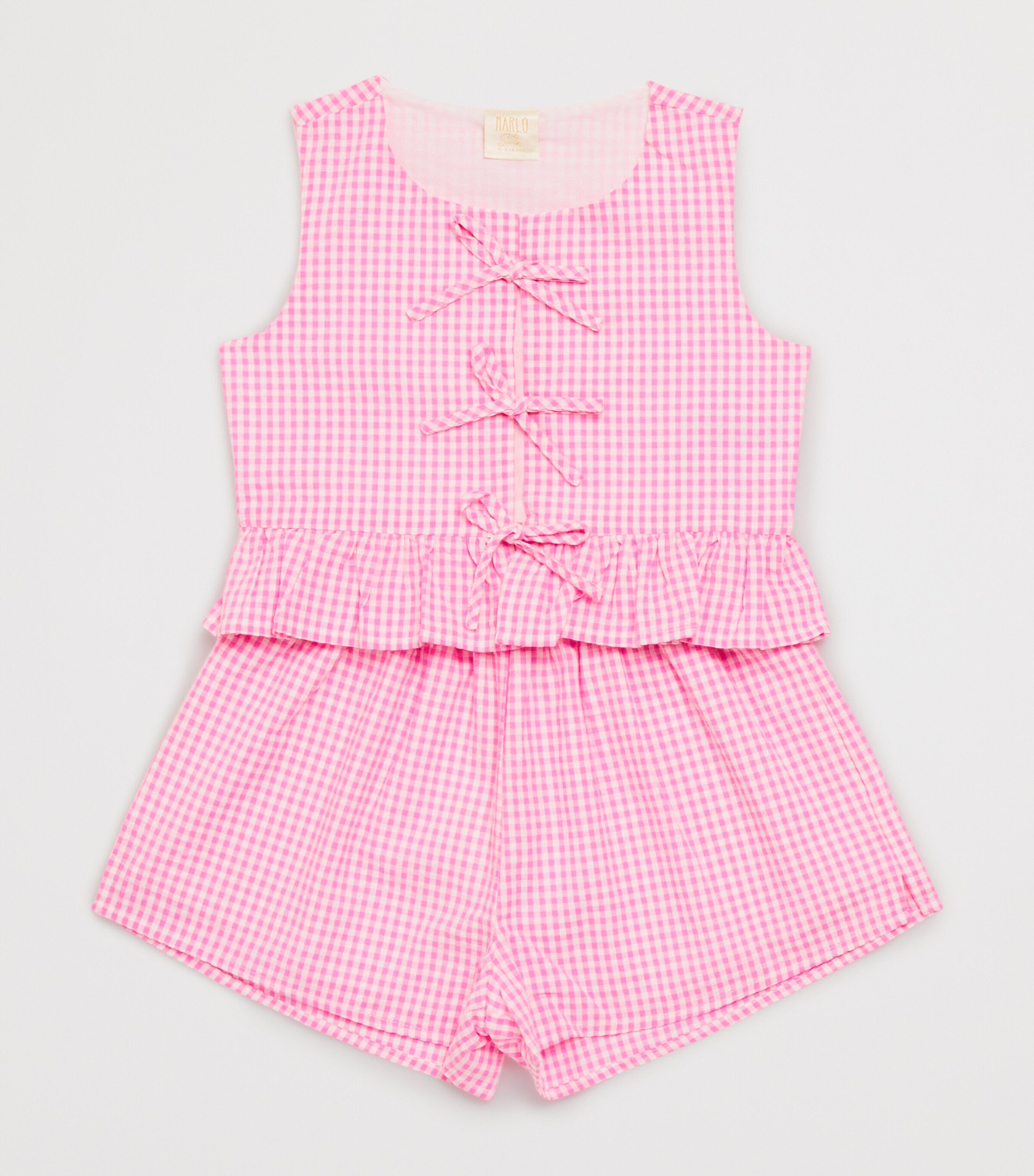 Cotton Gingham Elara Shorts (3-16 Years) PINK GINGHAM Image 3
