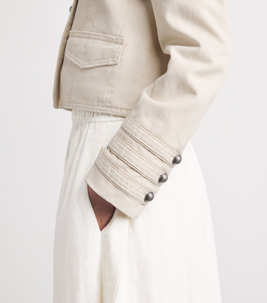 ME+EM Womens Organic Cotton Twill Military Jacket Ecru Image 3