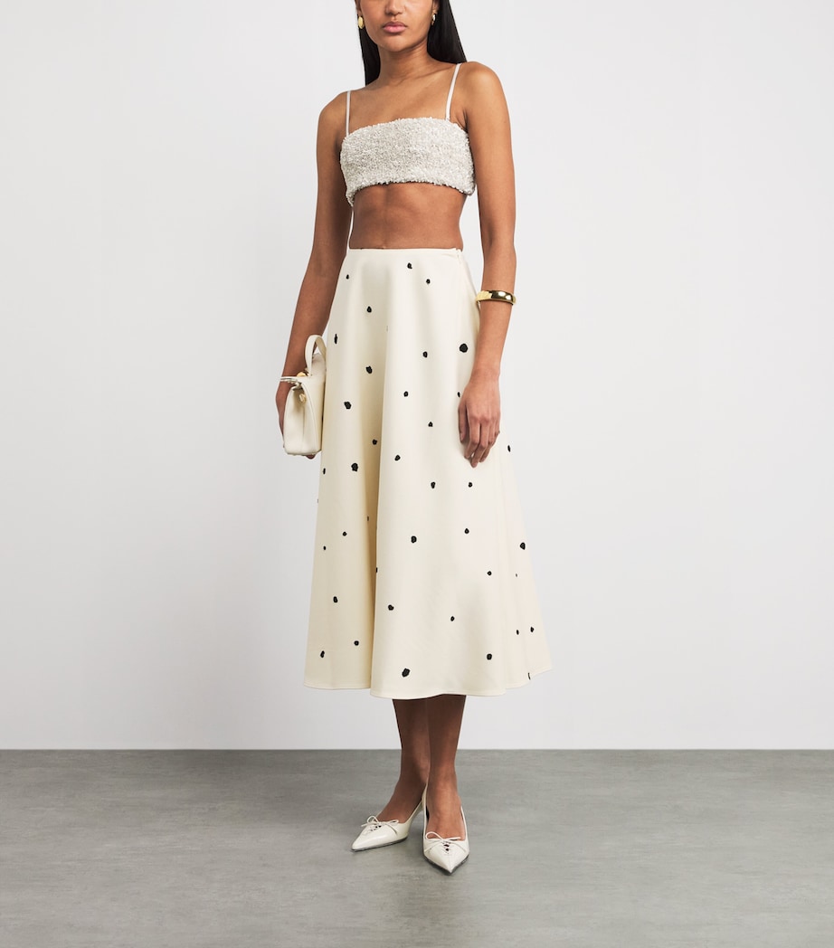 CAMILLA AND MARC Womens Textured Ponza Midi Skirt Eggshell Image 2