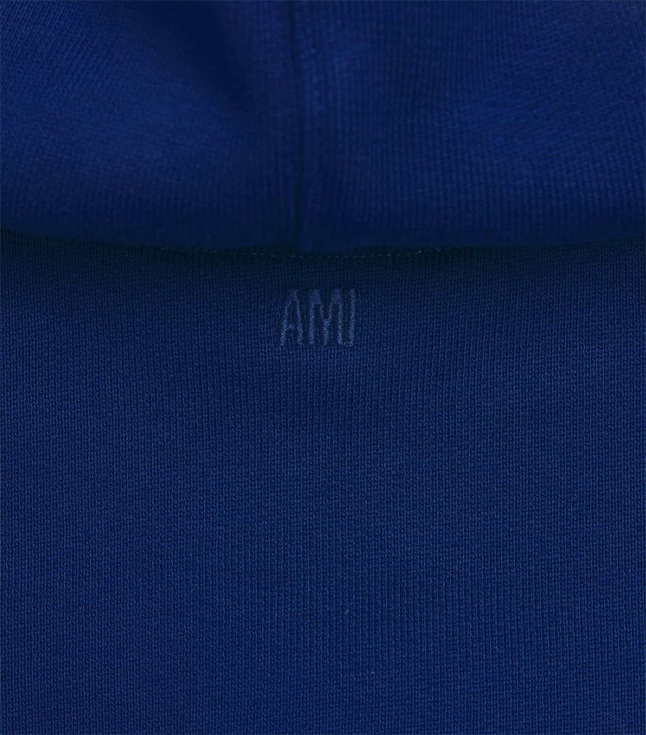 AMI Paris Cotton Ami De Coeur Hoodie (4-12 Years) : Bleu Roi Image 4