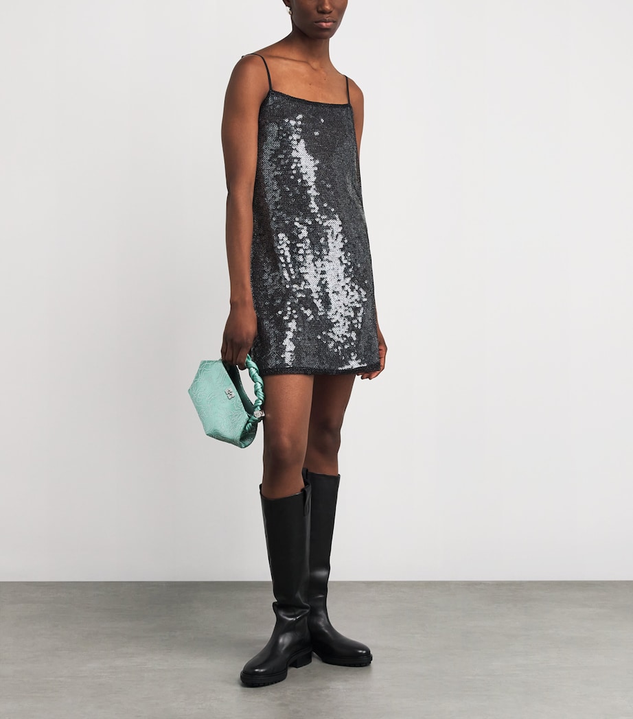 Mini Embellished Satin Bou Bag 798 BROOK GREEN Image 2