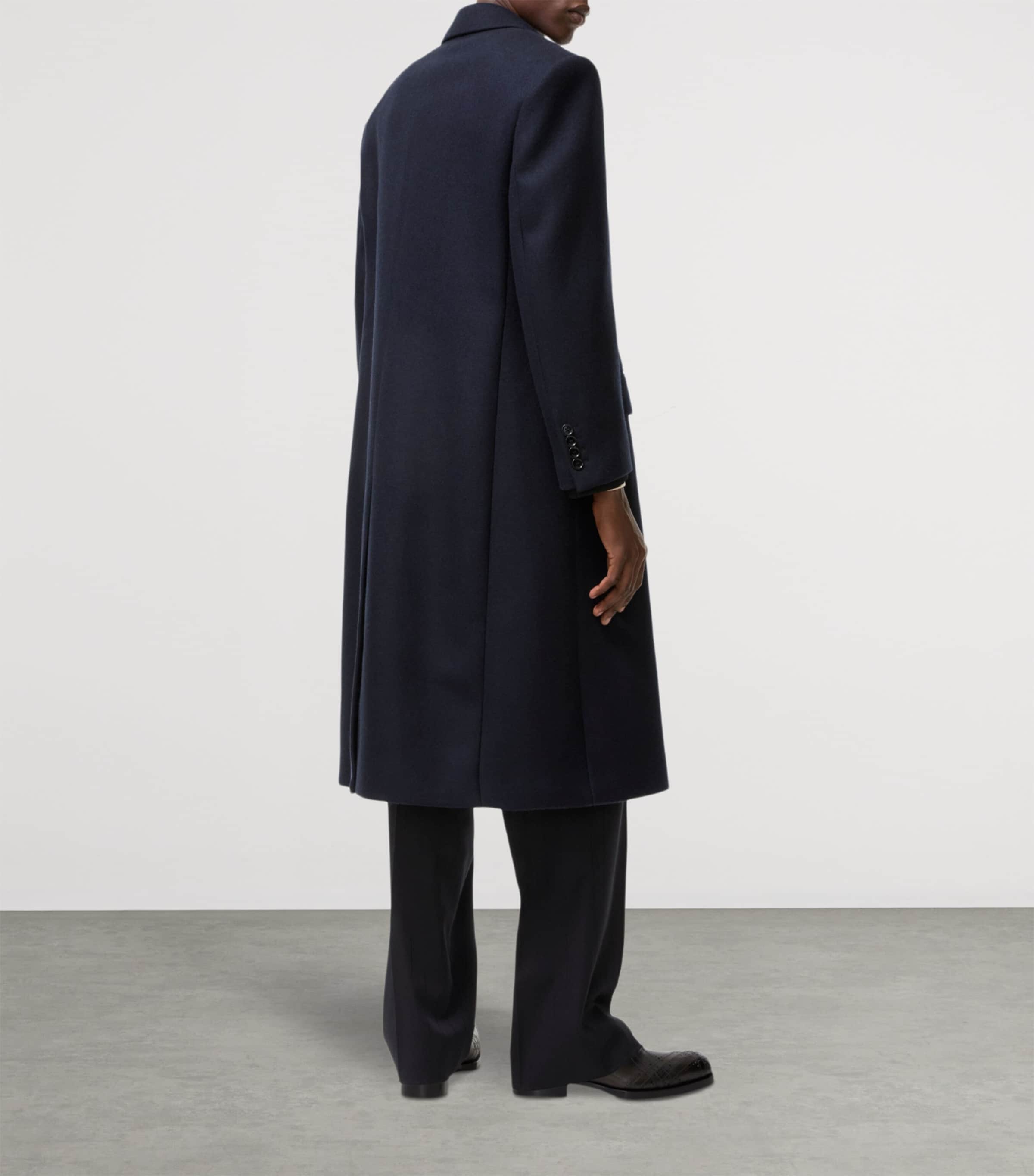 Burberry Mens Wool Tuxedo Coat Navy Image 3