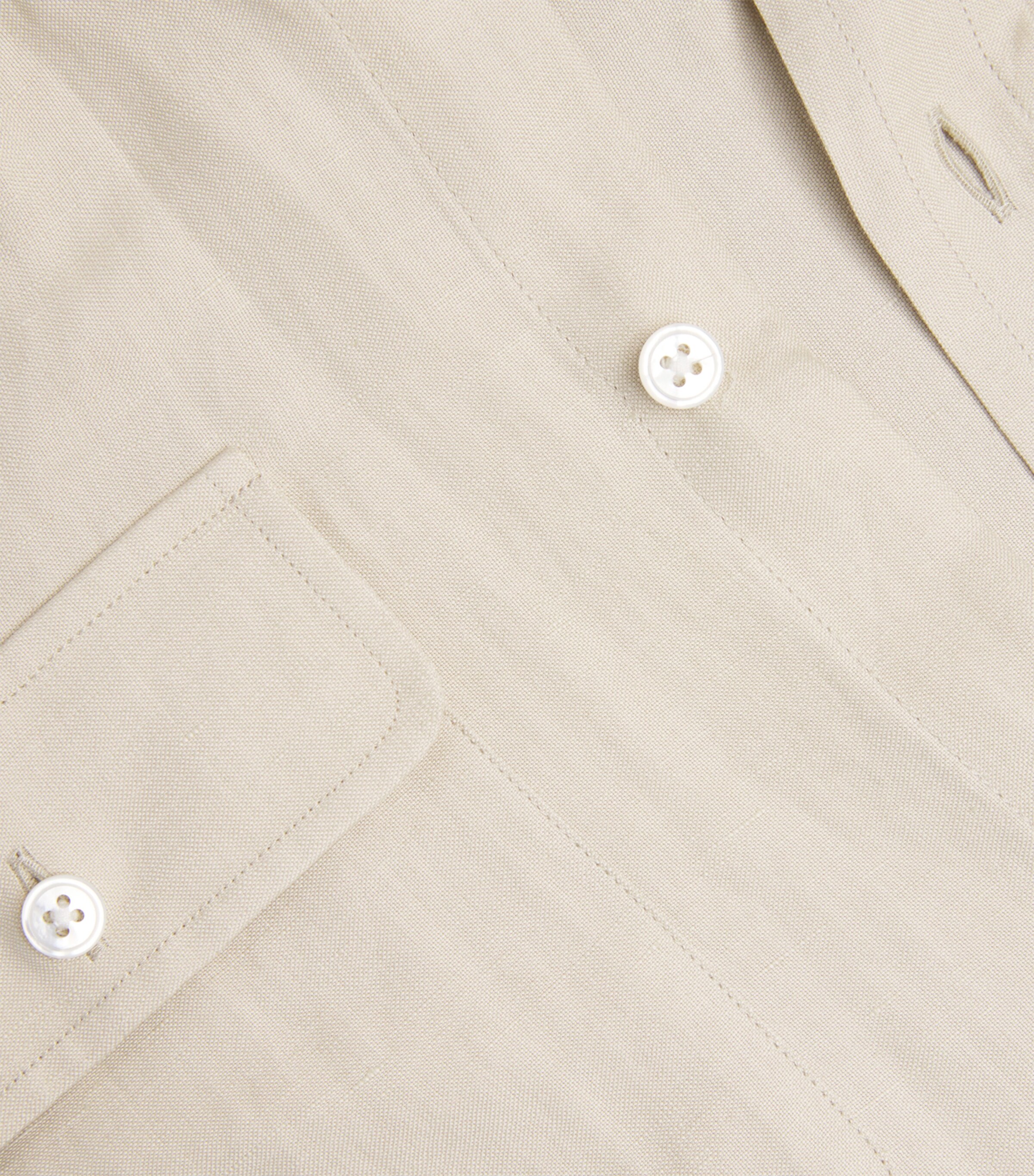 Ralph Lauren Purple Label Mens Silk-Linen Pocket-Detail Shirt Summer Sand Image 5