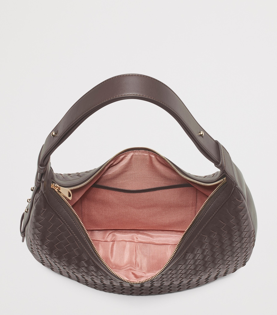 Leather Hudson Crescent Cross-Body Bag CHOCOLATE Image 5