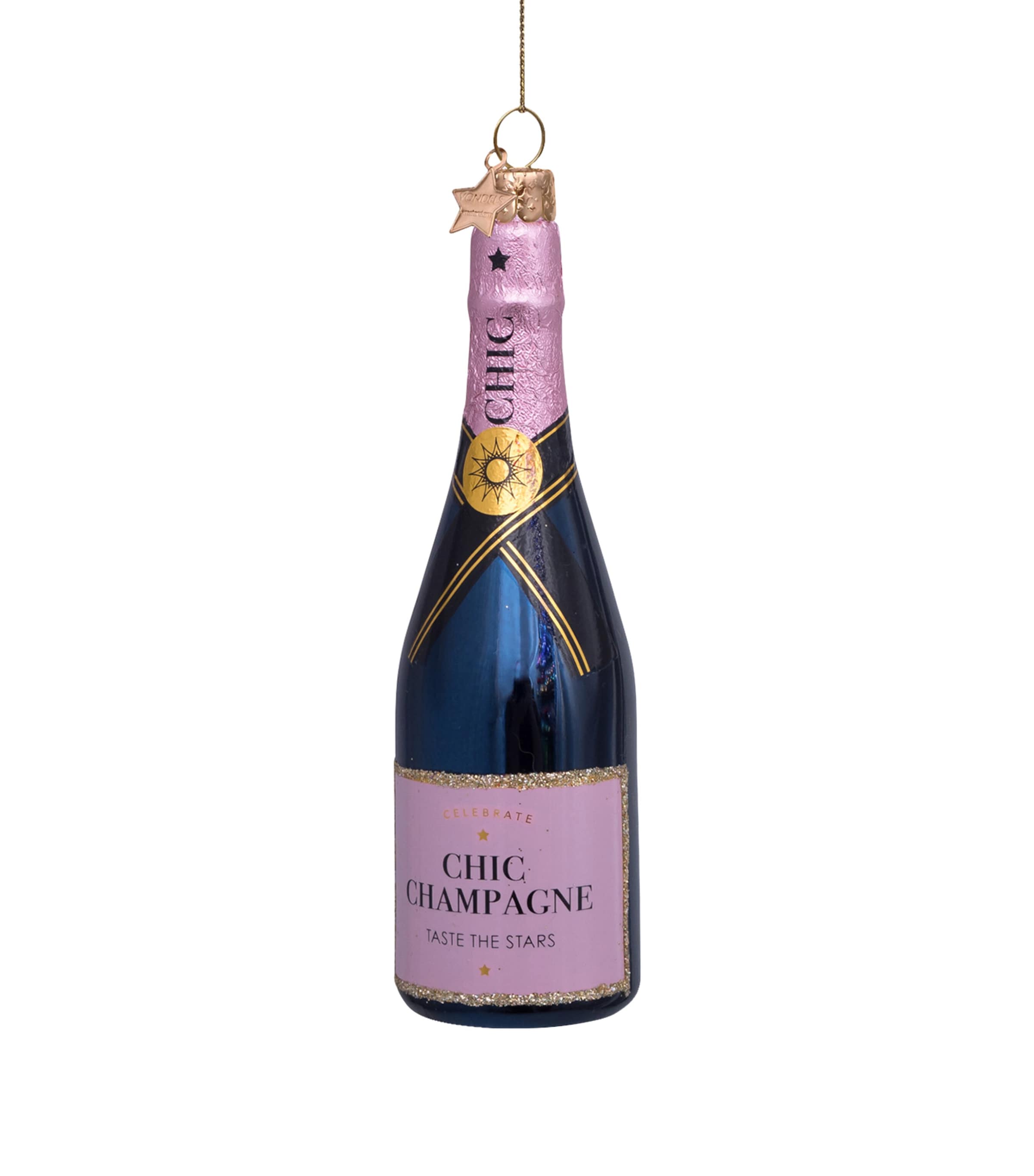Harrods Glass Champagne Tree Decoration White Image 4