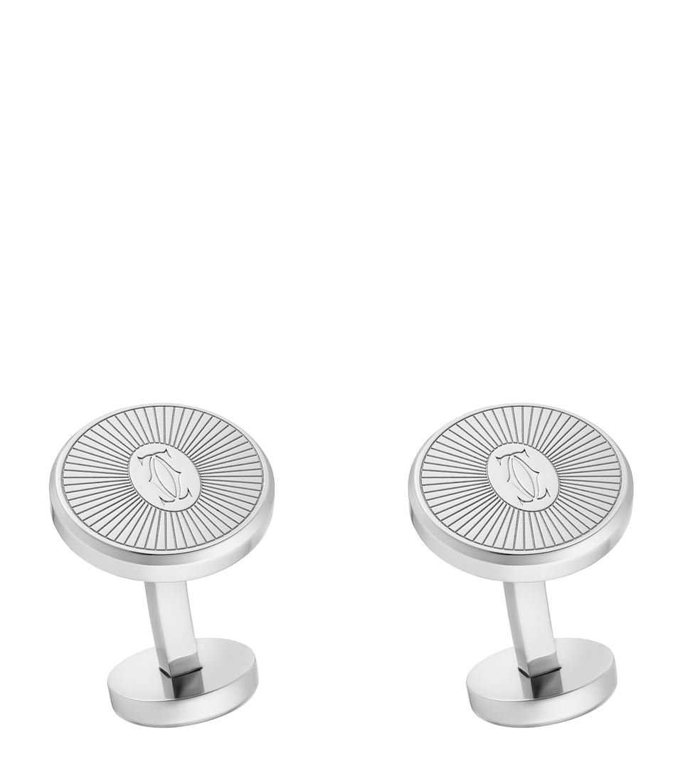 Sterling Silver Double C de Cartier Cufflinks