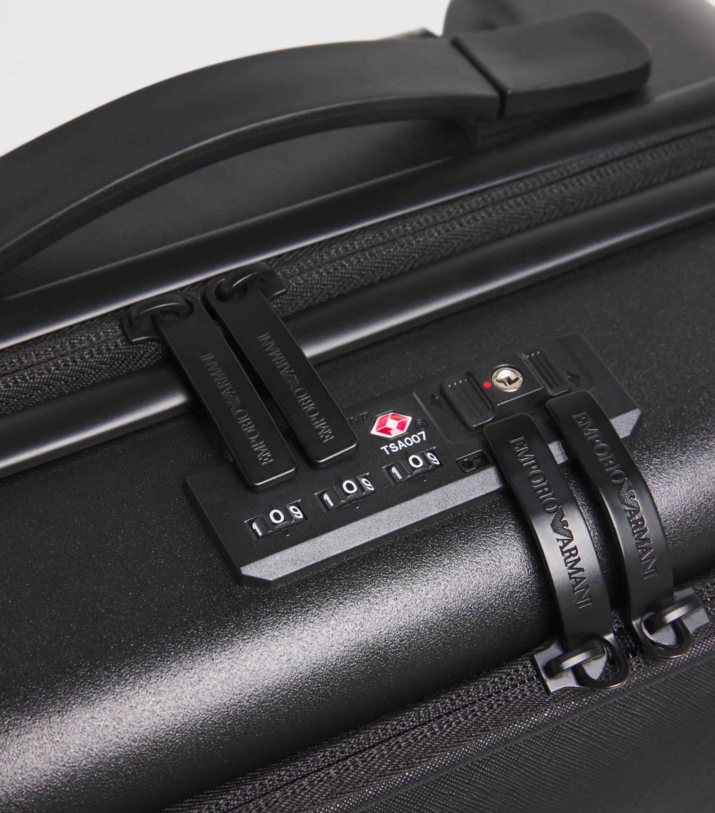 Emporio Armani Black ABS Saffiano-Detail Eagle Suitcase (55.5cm