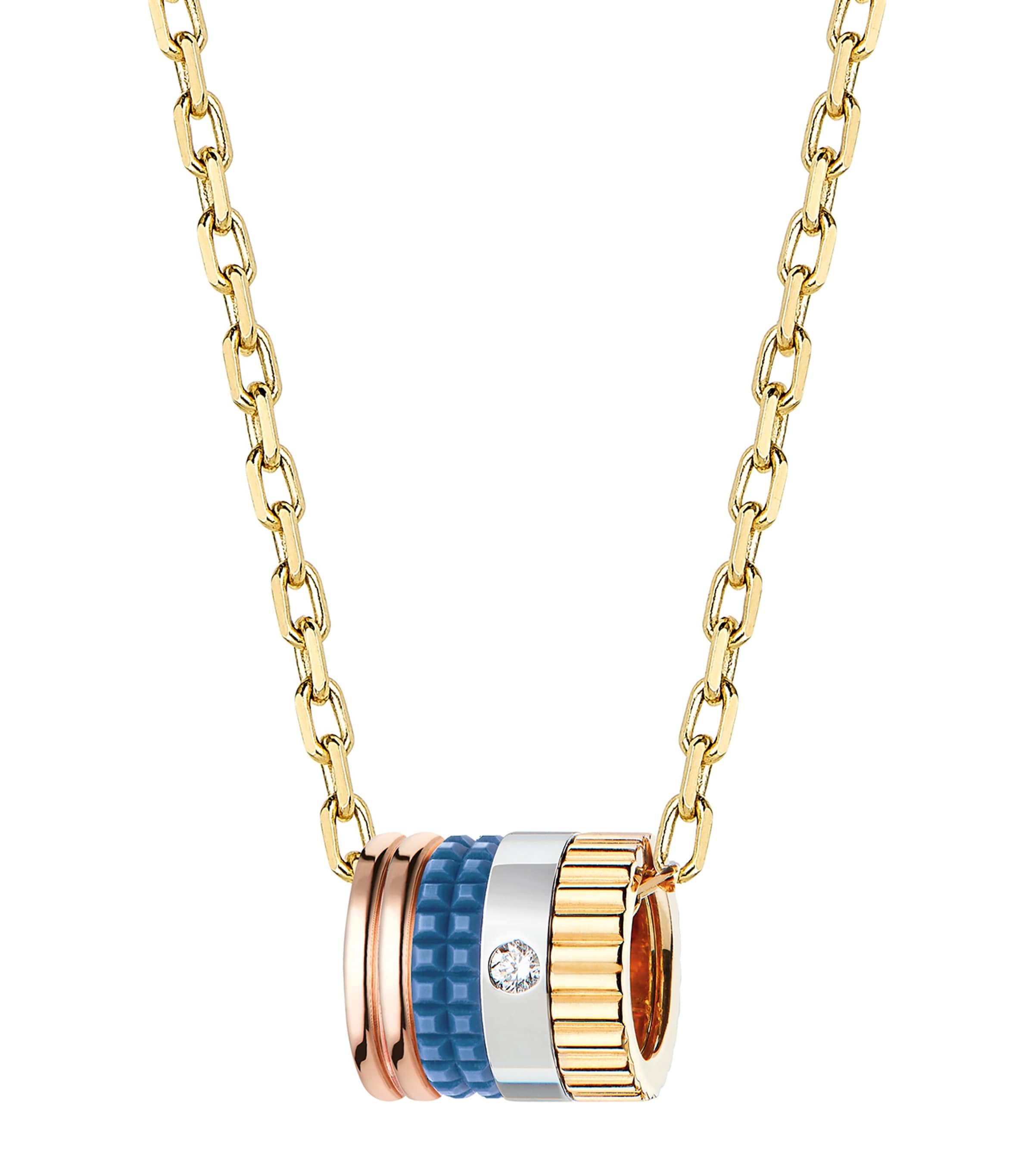 Boucheron Mens Yellow Gold Quatre Blue Edition 18ct Yellow, White And Rose-gold, Ceramic And 0.17ct Diamond Pe