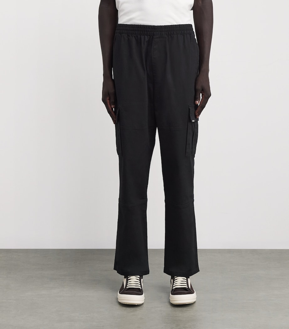 Stretch-Cotton Cargo Trousers BLACK Image 3
