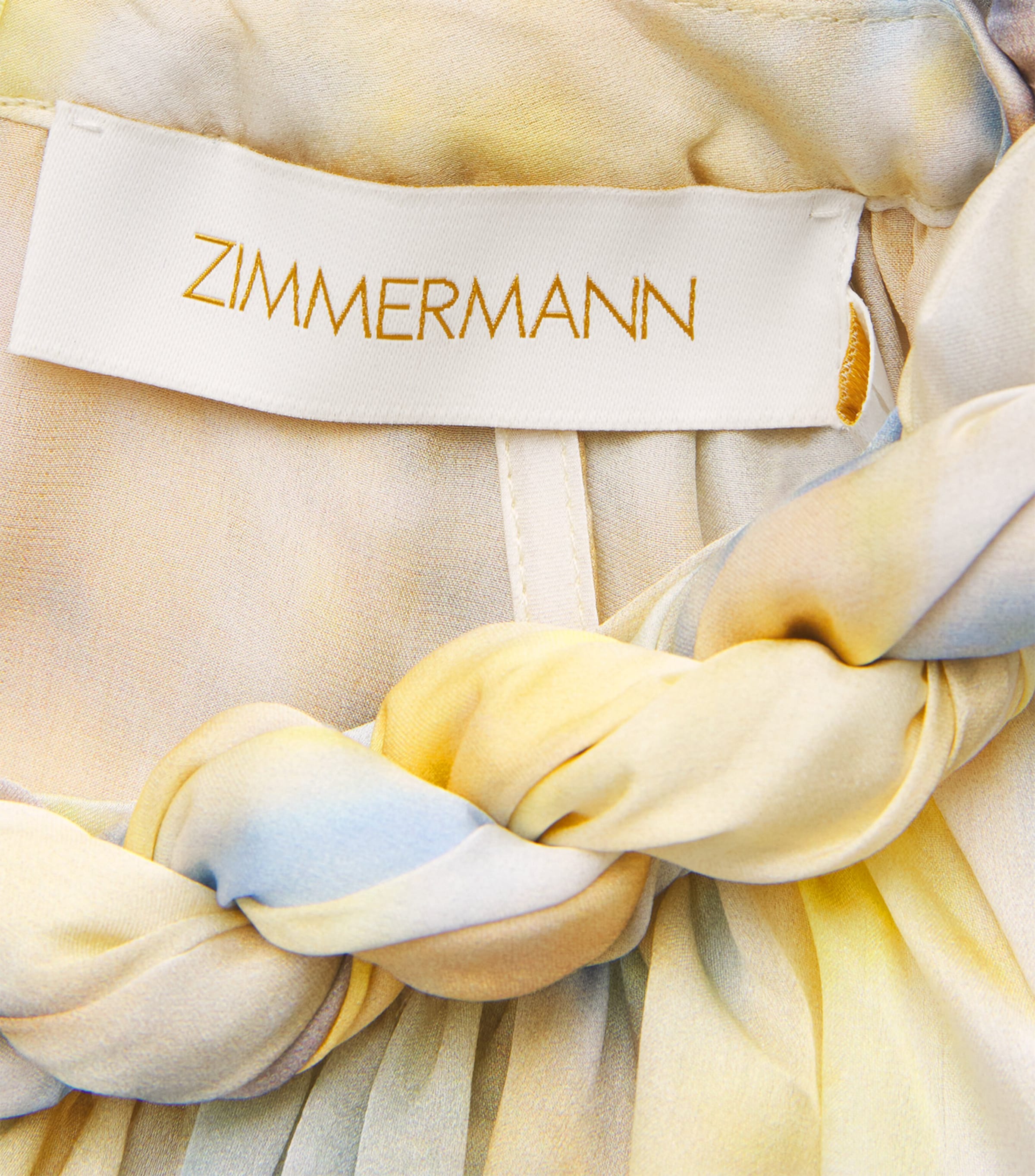 Zimmermann Womens Silk Printed Alchemy Twisted Blouse Citrus Tie Dye Image 6
