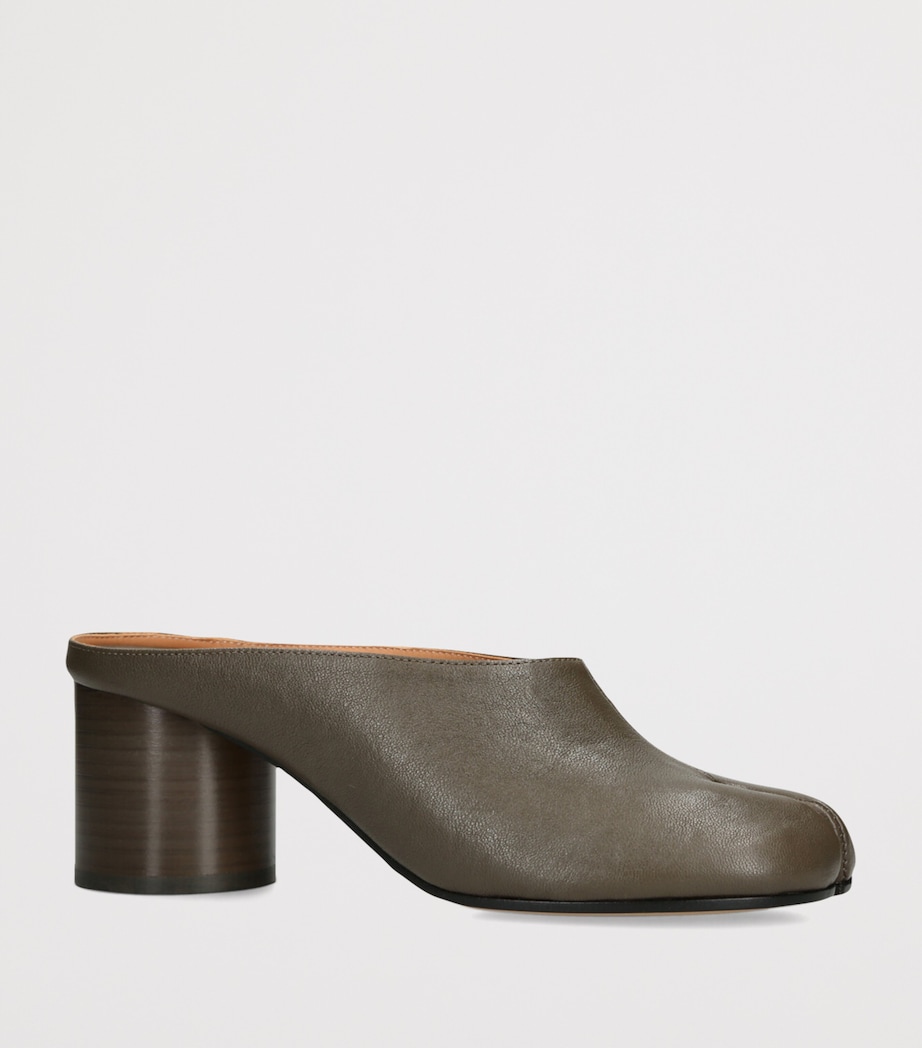 Leather Tabi Heeled Mules 60 MID BROWN Image 3
