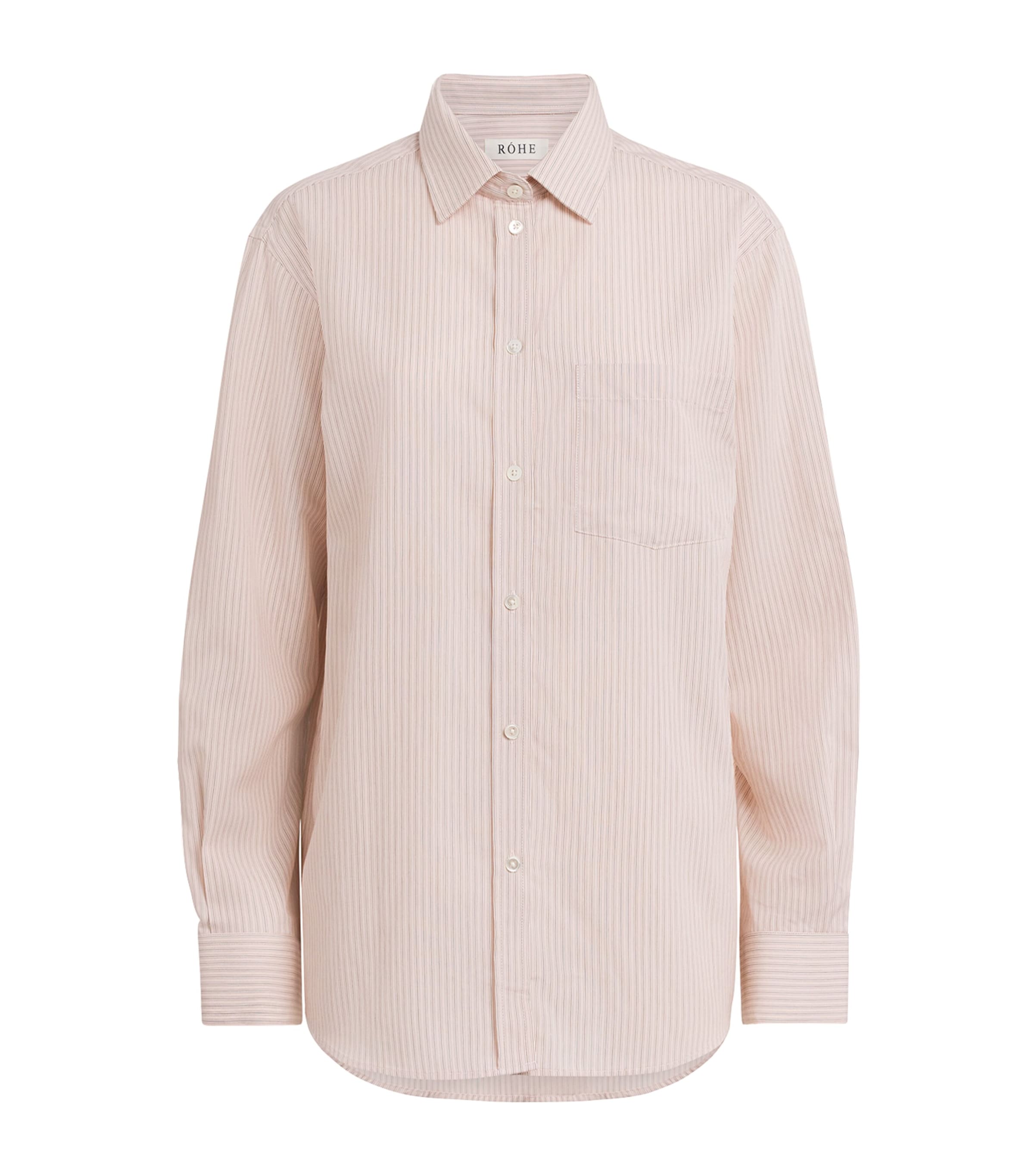 Róhe Cotton Stripe Shirt Rose Stripe