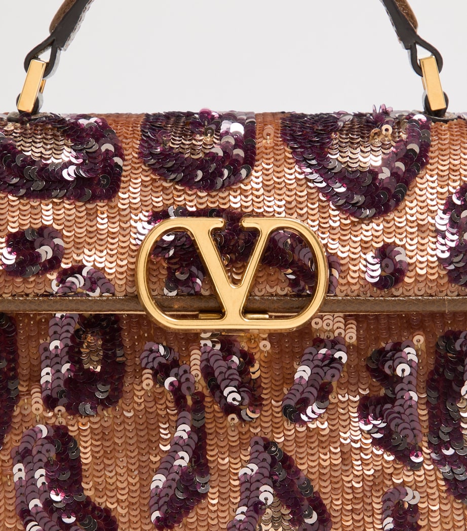Valentino Garavani Mini Silk Embellished VSLING Top-Handle Bag Fjy Image 6