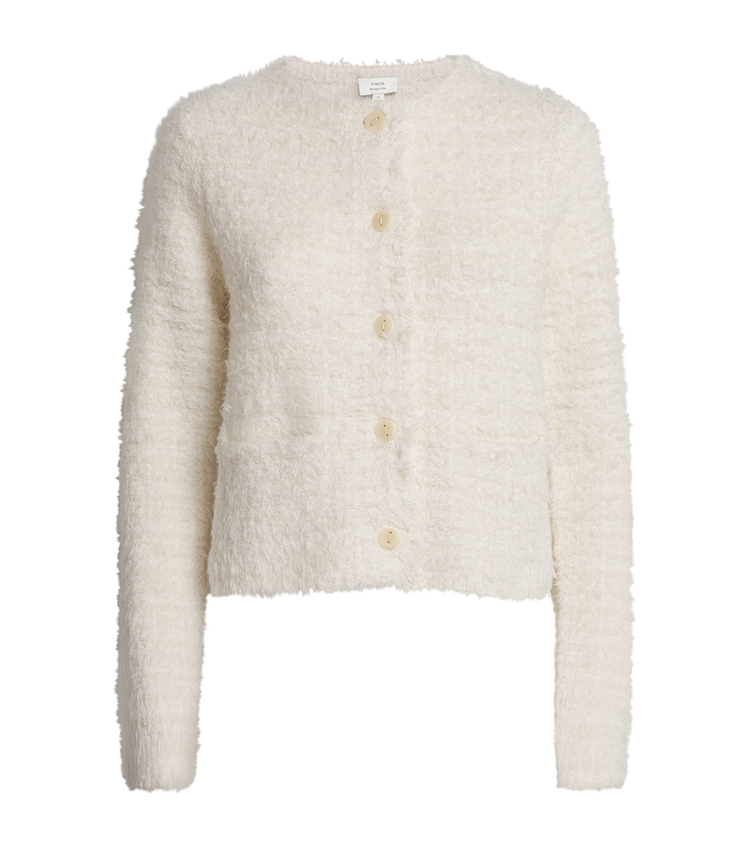 Vince Eyelash Cardigan In Ivory