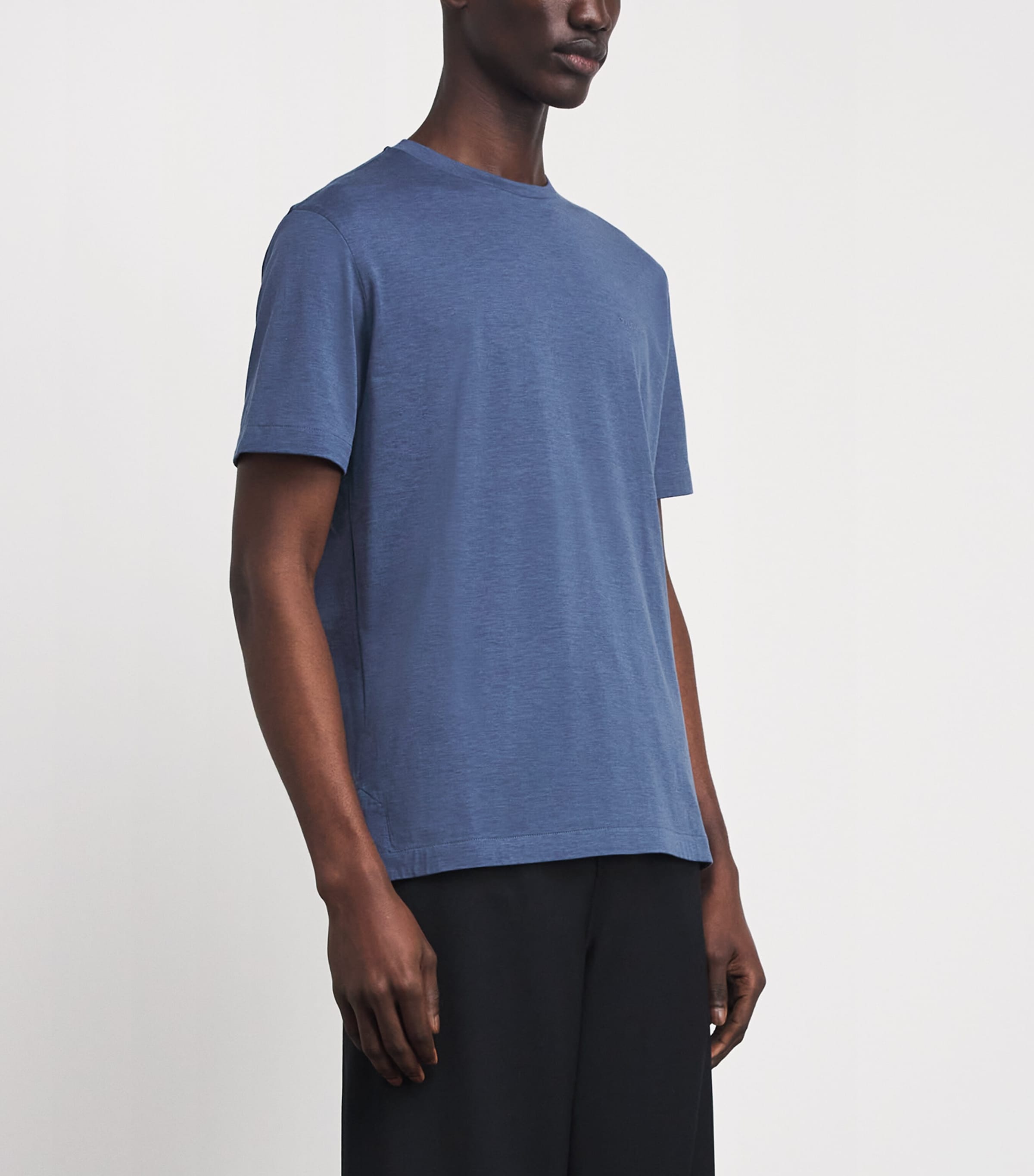 Colombo Mens Silk-Cotton T-Shirt Blue Image 4