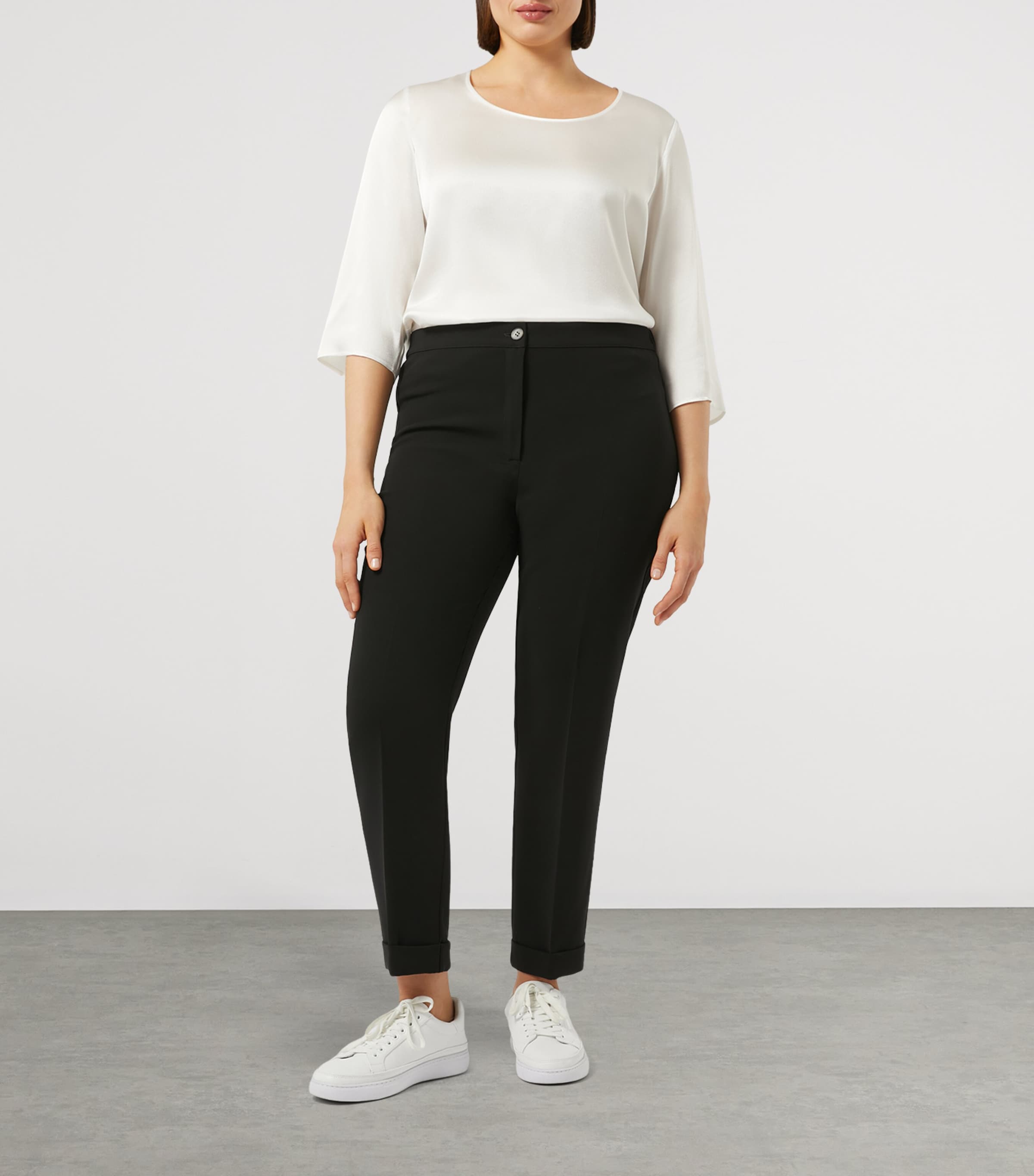 Tapered Slim Tailored Trousers BLACK Image 2