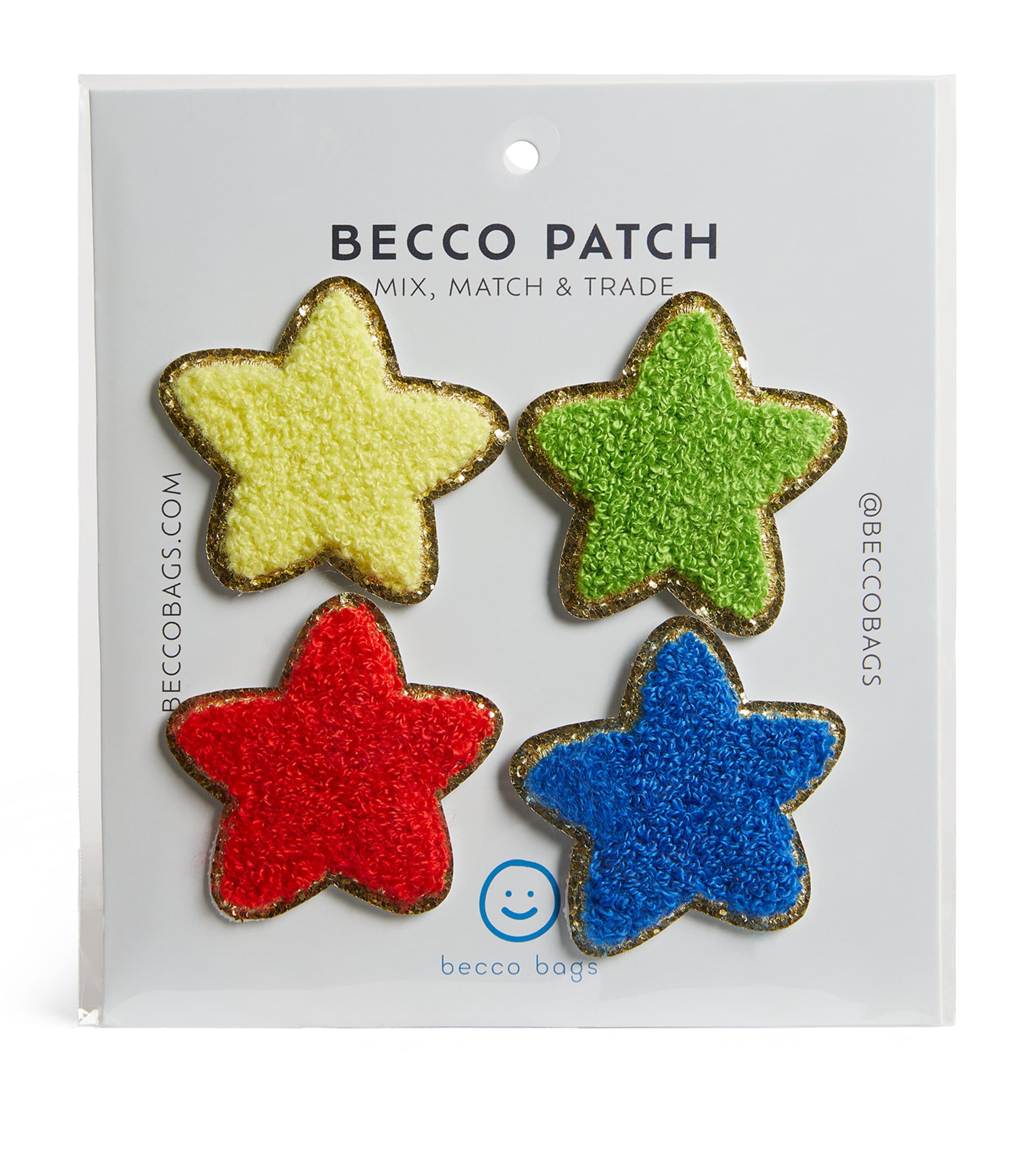 Becco Bags Kids' Chenille Stars Patches In Green