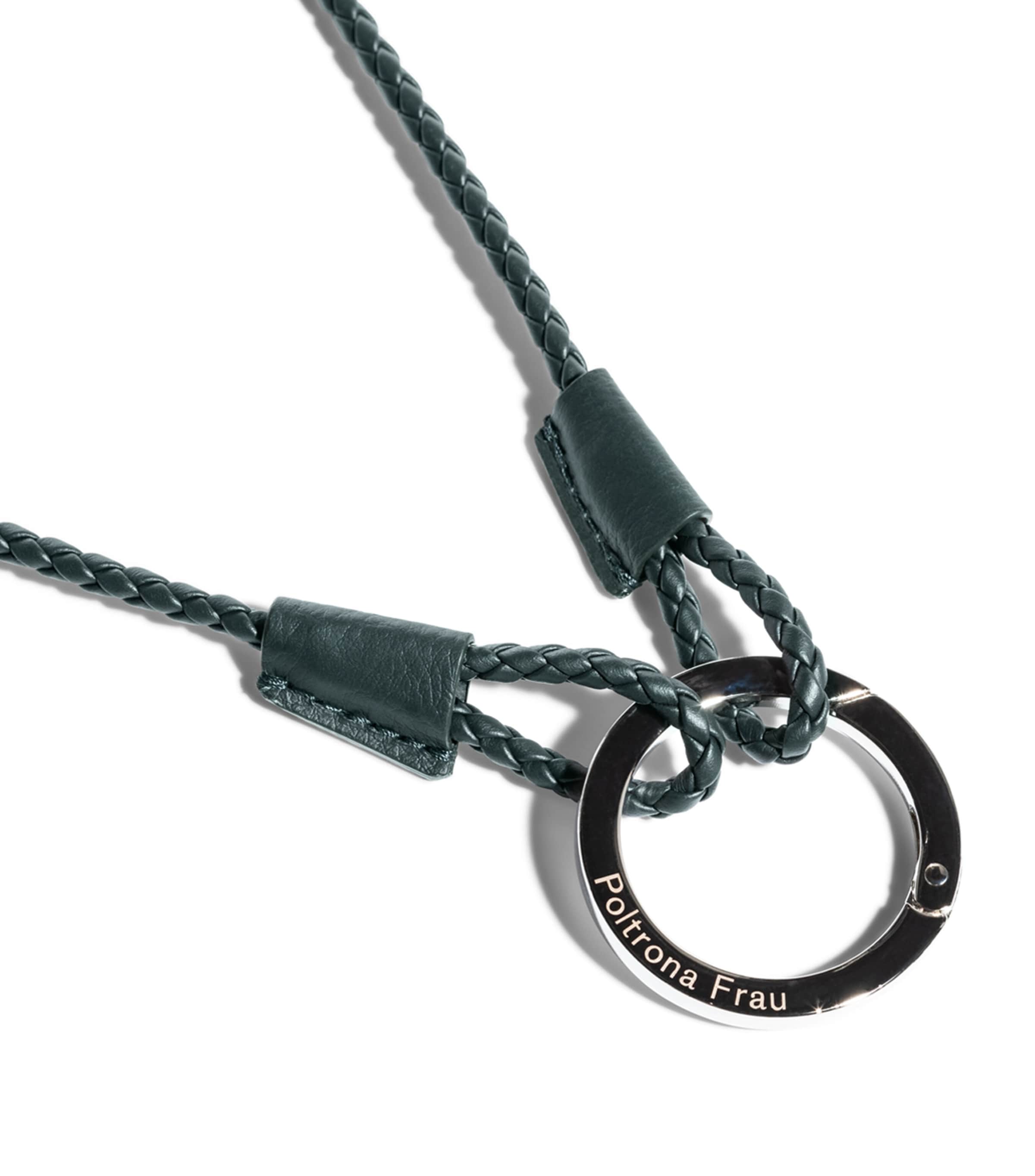Poltrona Frau Leather Woven Keychain Verde Image 1