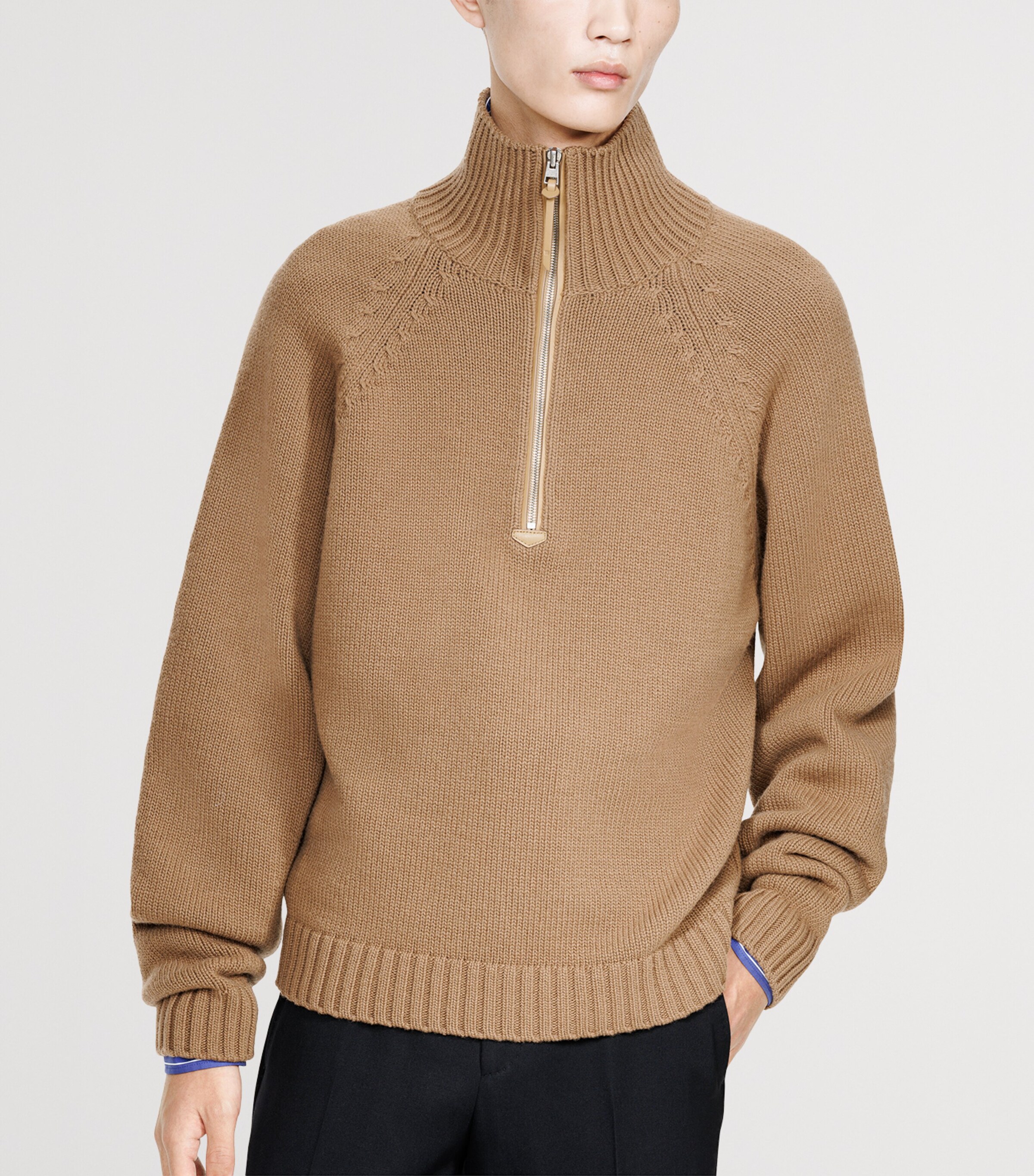 TOM FORD Mens Virgin Wool-Cashmere Half-Zip Sweater Ebn Image 3