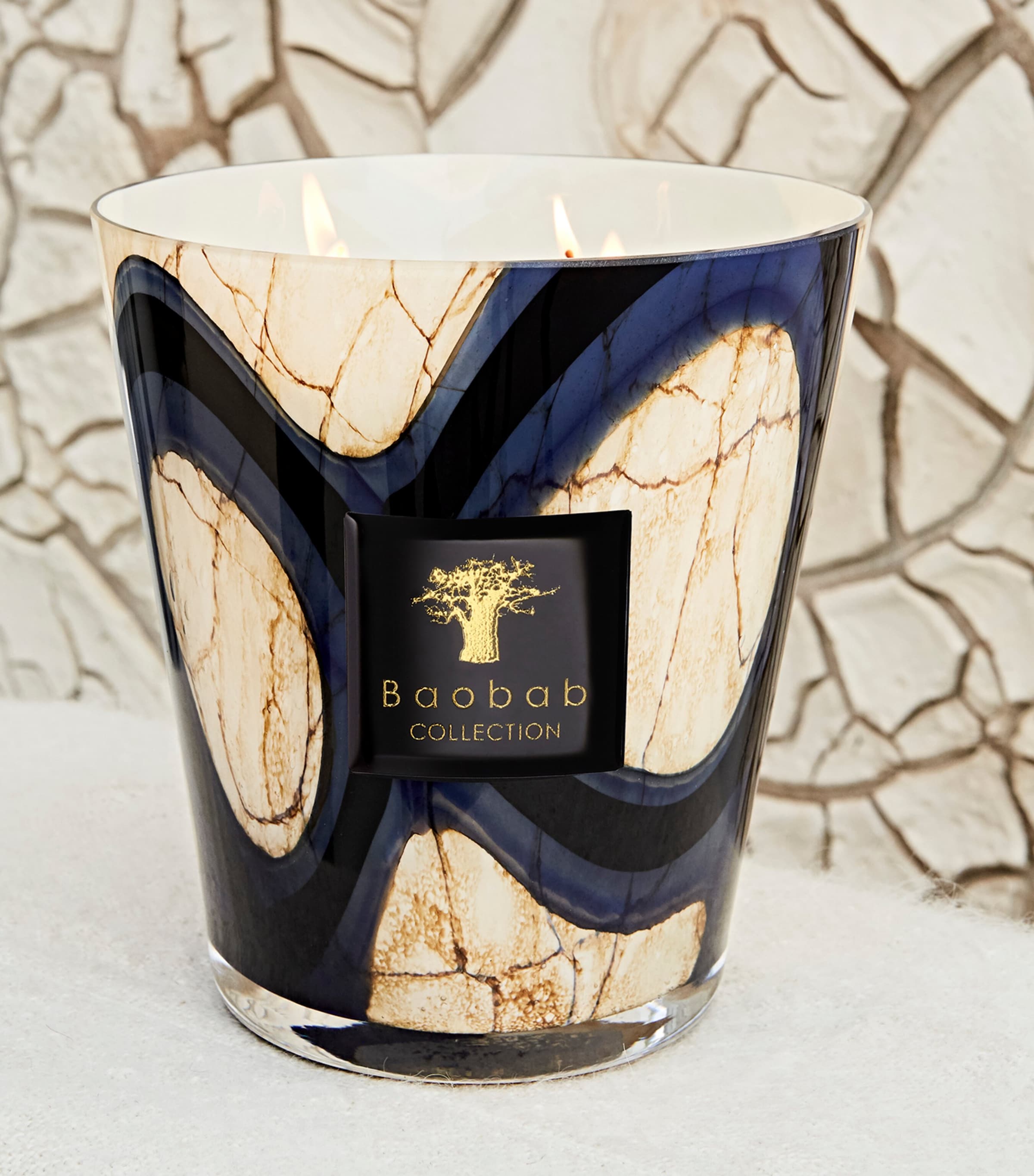 Baobab Collection Stones Lazuli Candle (16cm) Blue Image 2