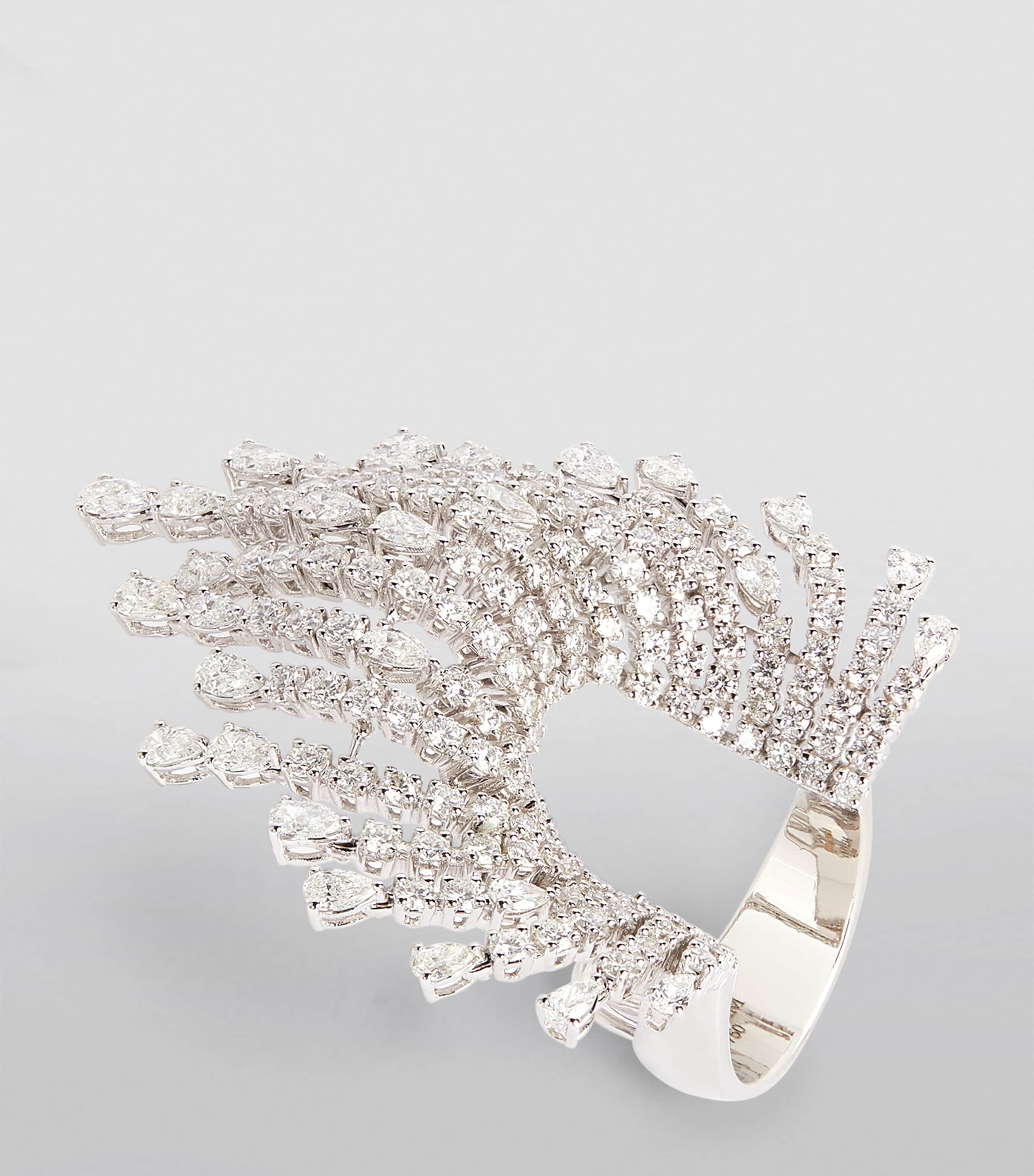 White Gold Diamond Inside Out Ring NO COLOUR Image 2