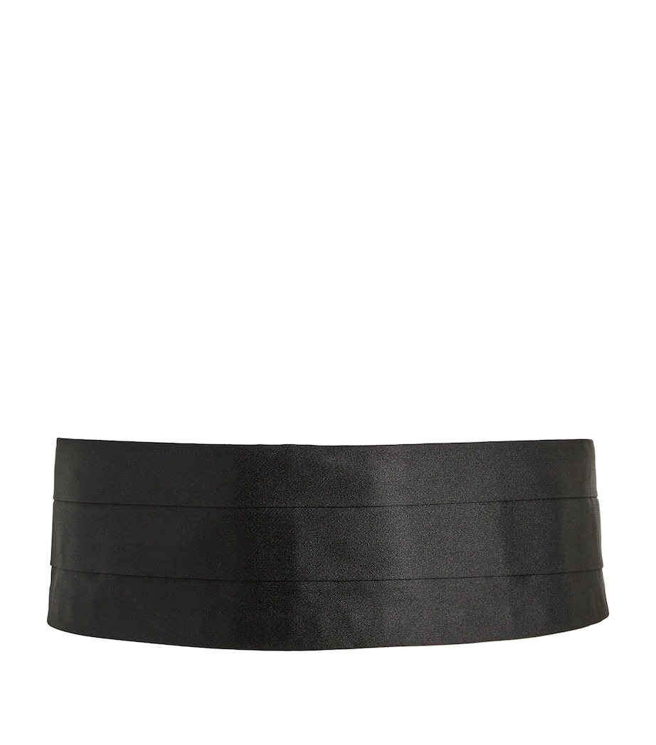 Canali Silk Cummerbund Black Image 1