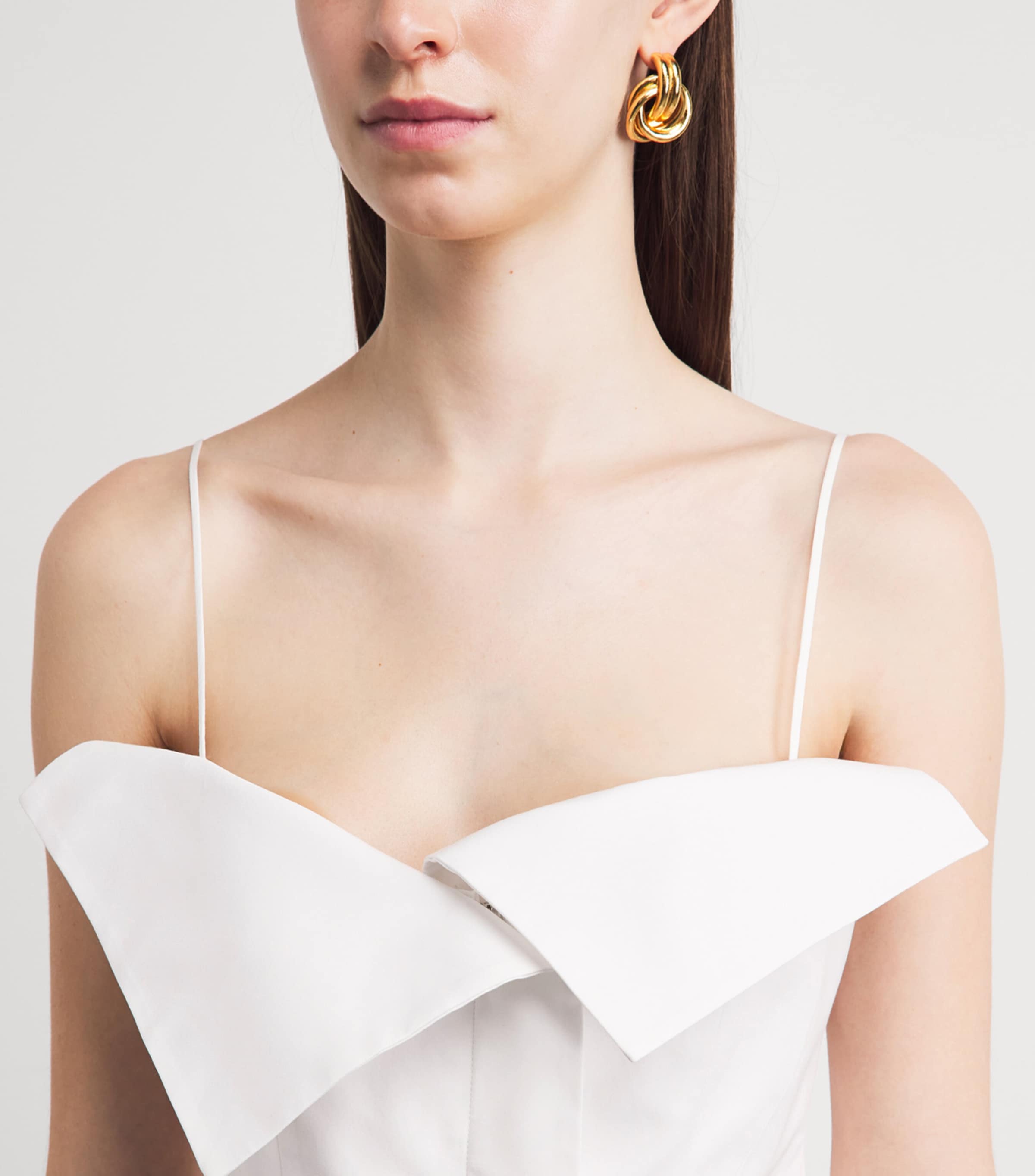 FFORME Womens Cotton Folded Eilwen Top White Image 3