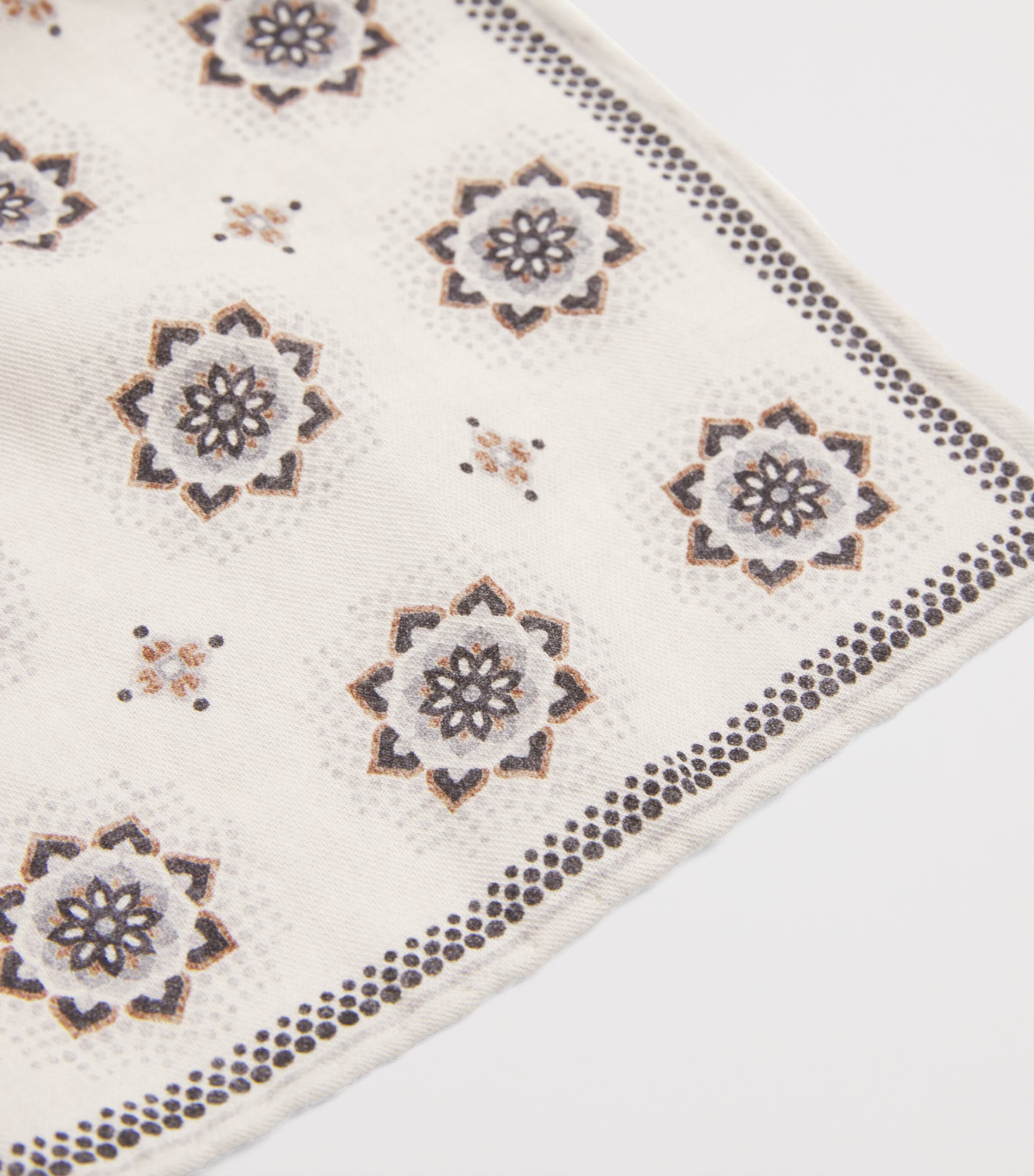 Cotton-Wool Printed Pocket Square BIANCO Image 3