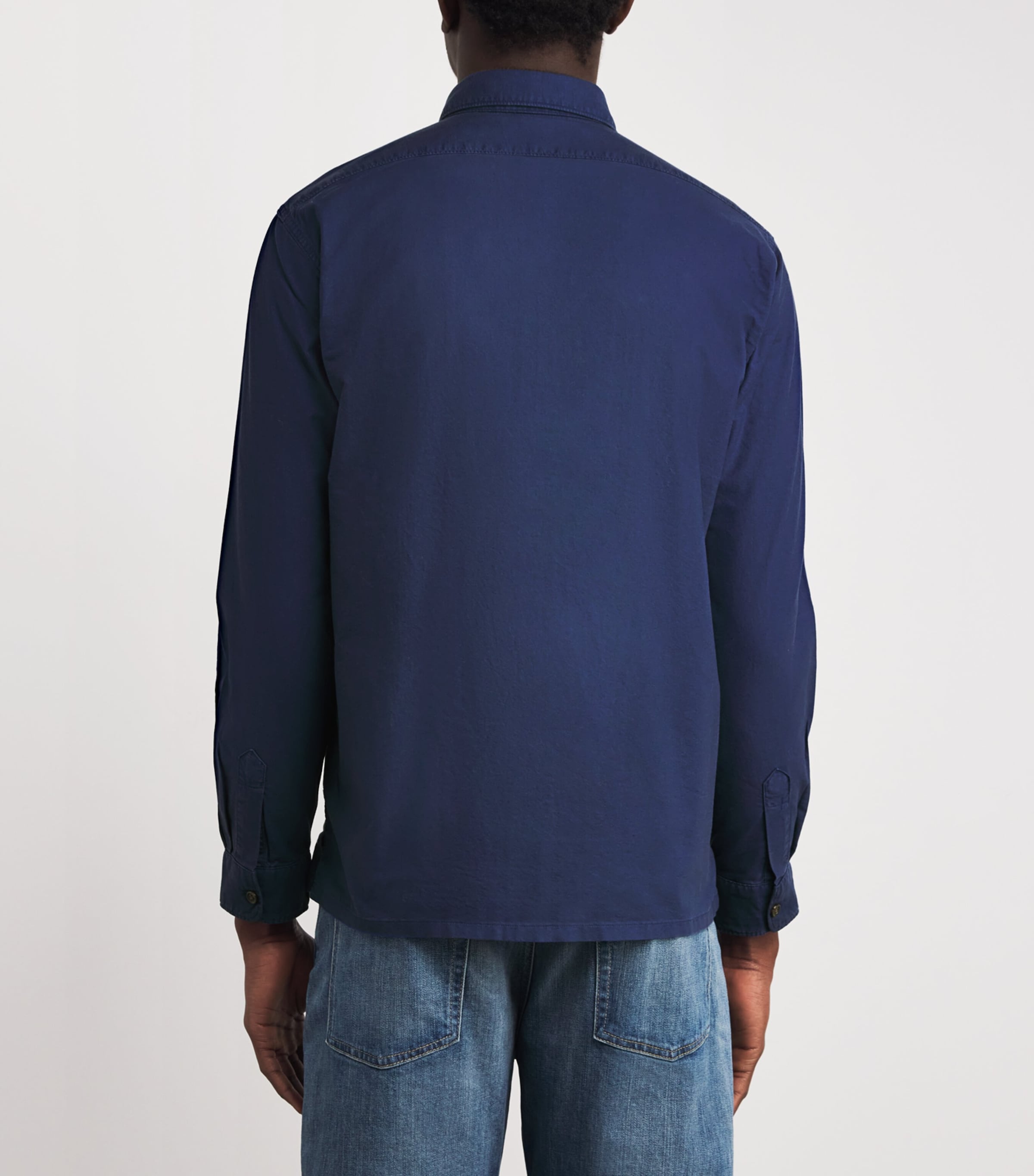 Oxford Garment-Dyed Overshirt NAVY Image 4