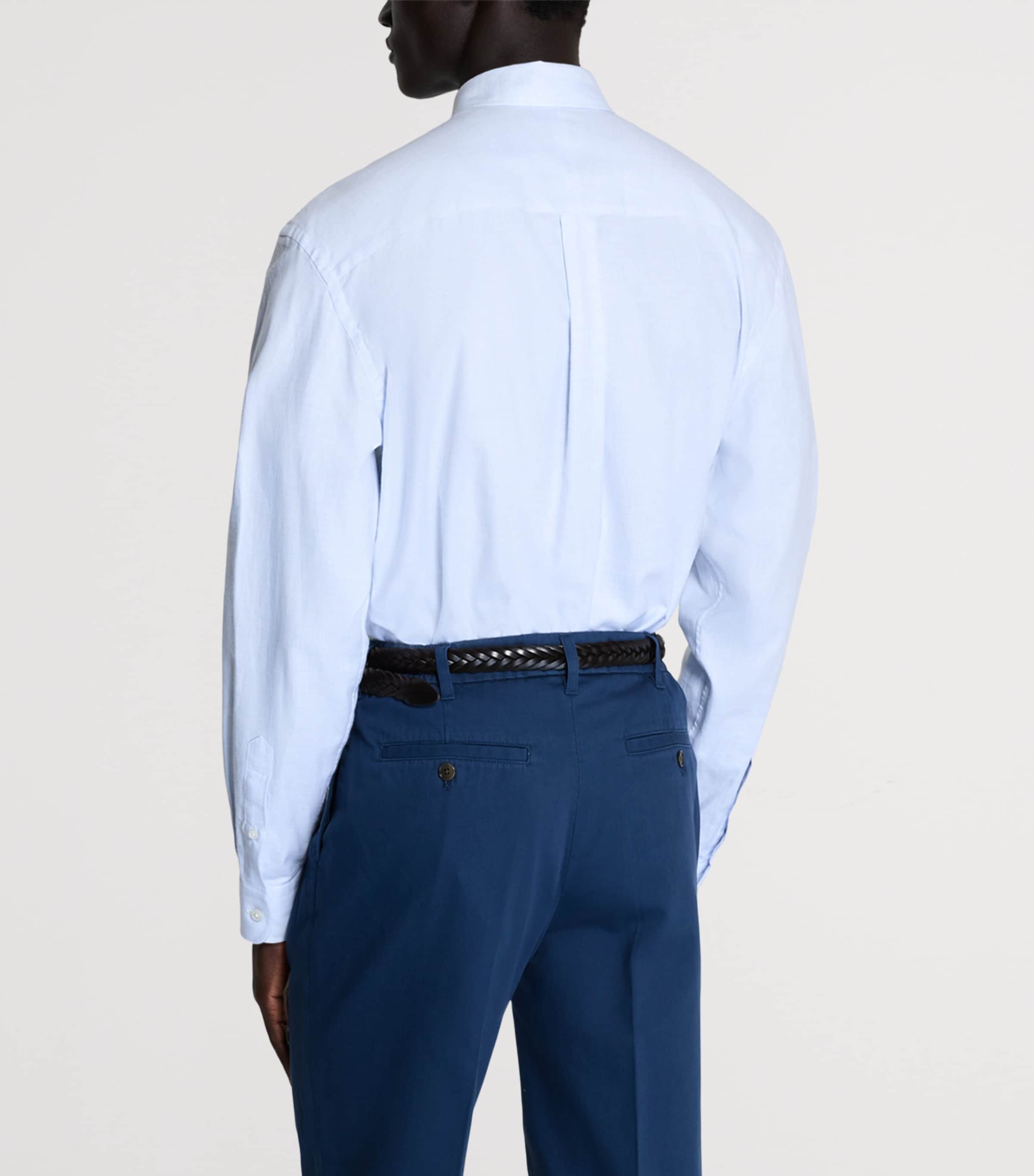 Dunhill Mens Cotton-Linen Casual Shirt White Image 3