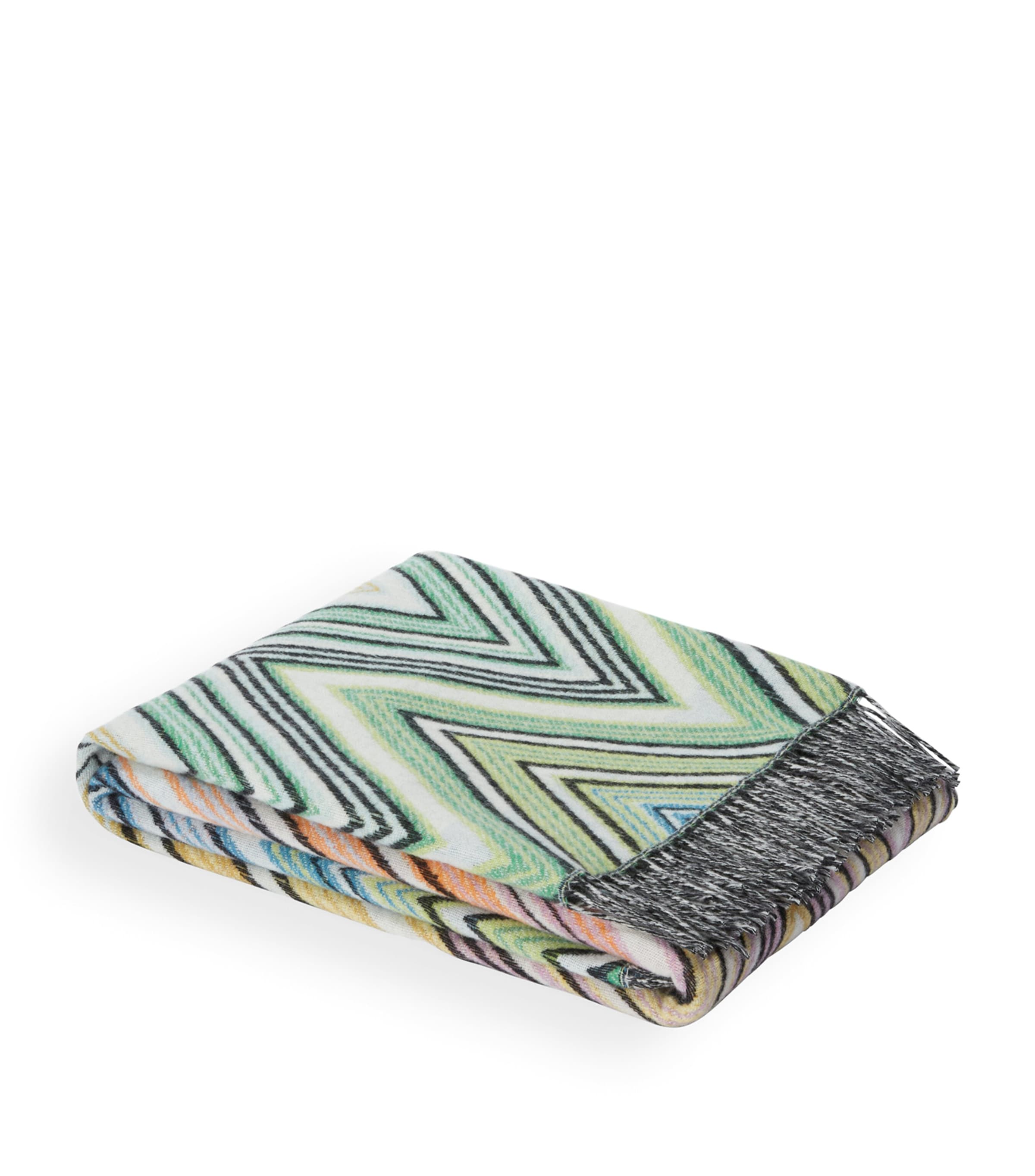 Missoni Home Wool-Blend Plume Throw (130cm x 190cm) Green Multicolor Image 2