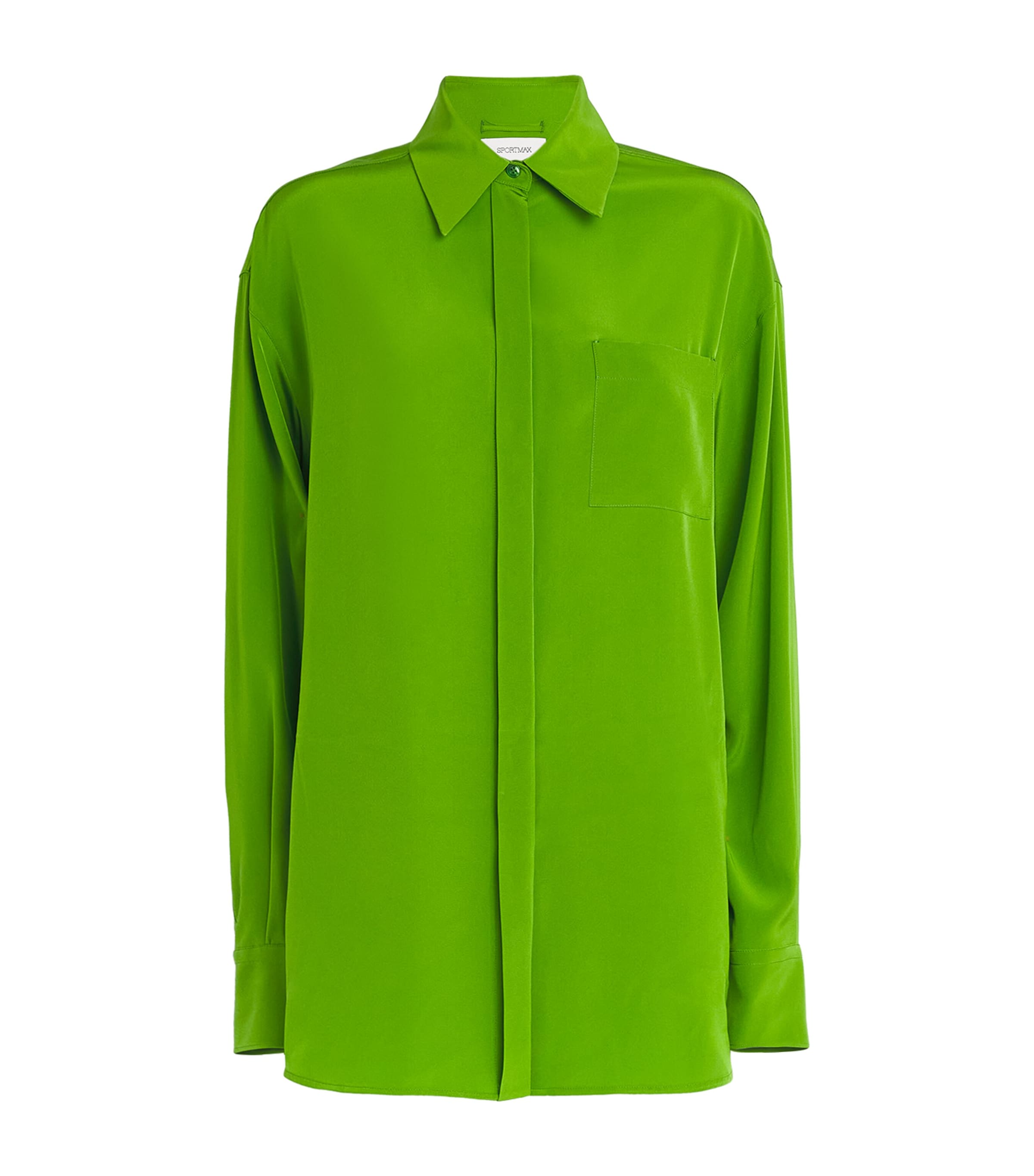 Shop Sportmax Silk Shirt In Green