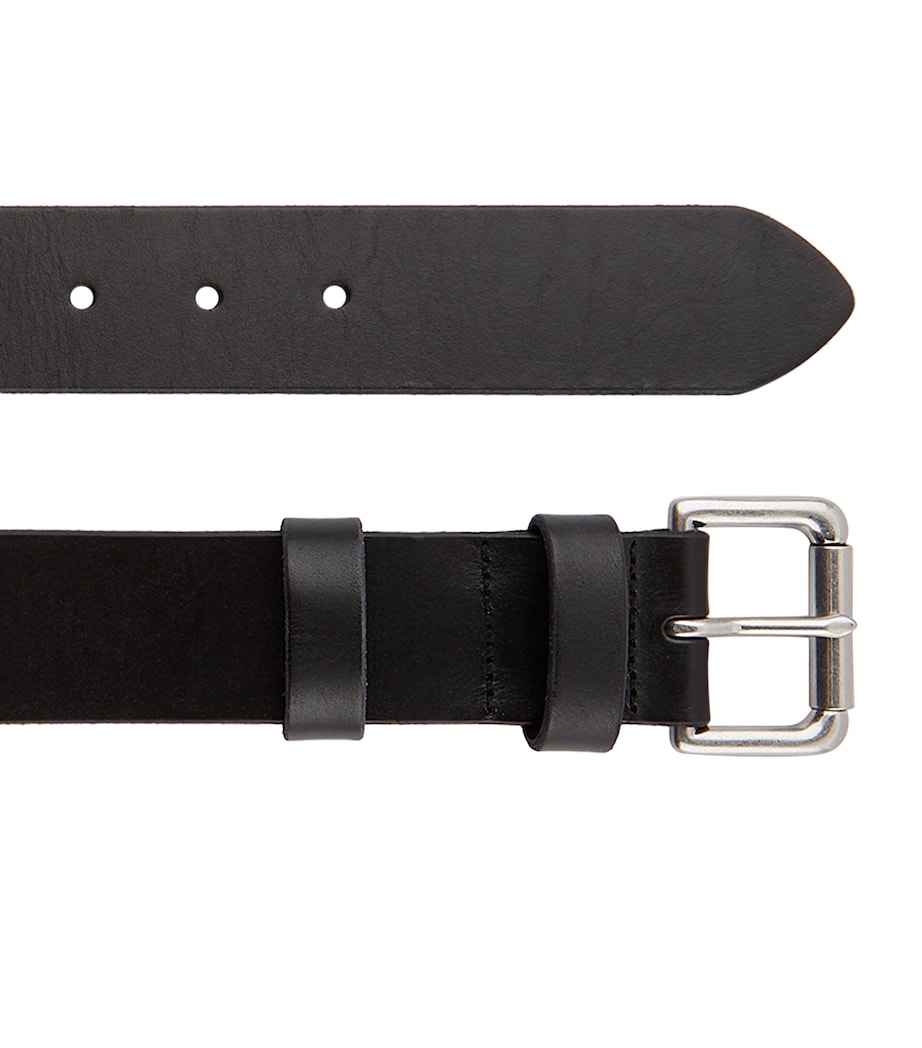 Leather Roller Buckle Belt BLACK Image 8