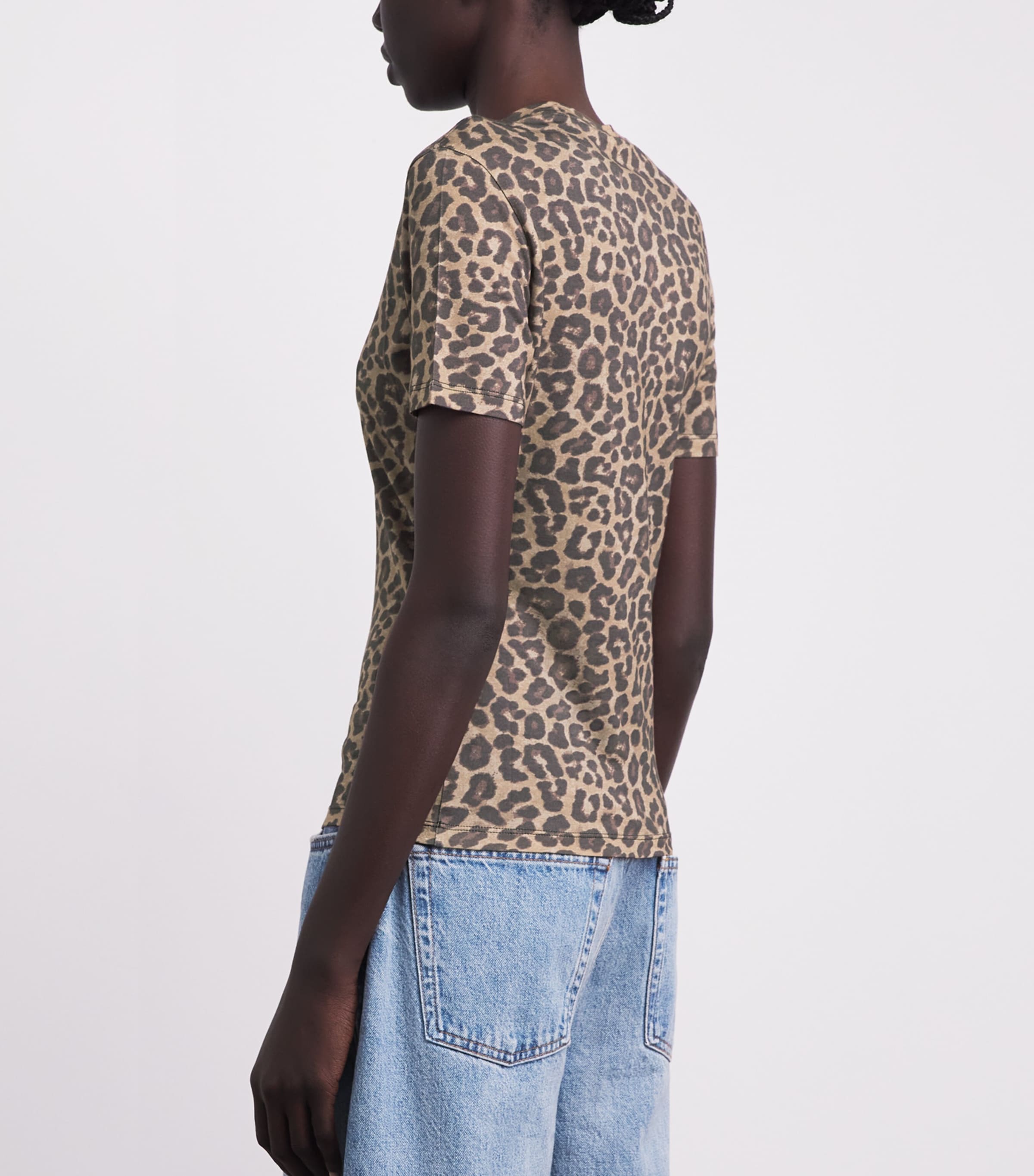 ANINE BING Womens Leopard Print Sylvie T-Shirt Leopard Image 5