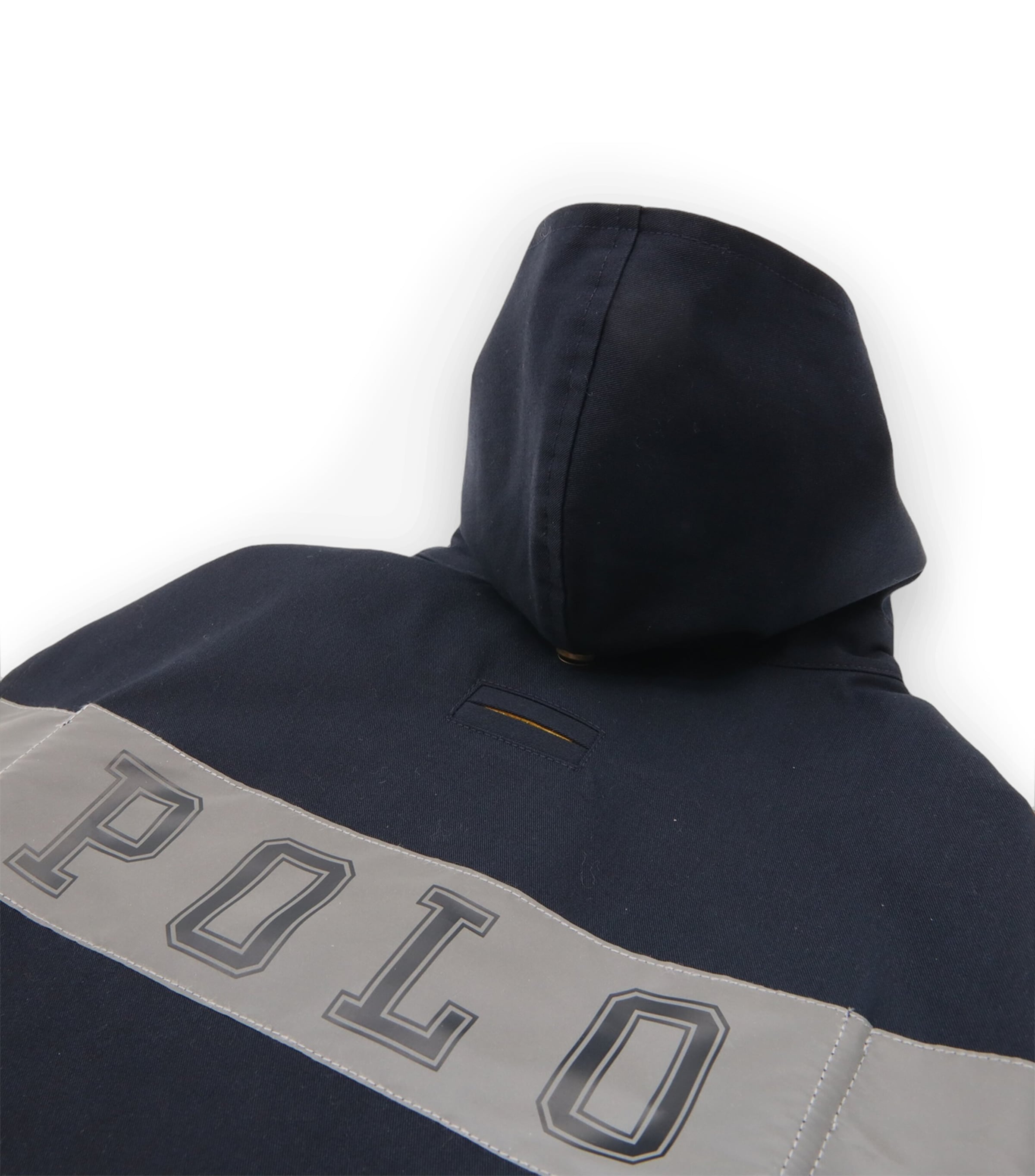 Canvas Hooded Polo Dog Raincoat (L) NAVY/GOLD BUGLE Image 5