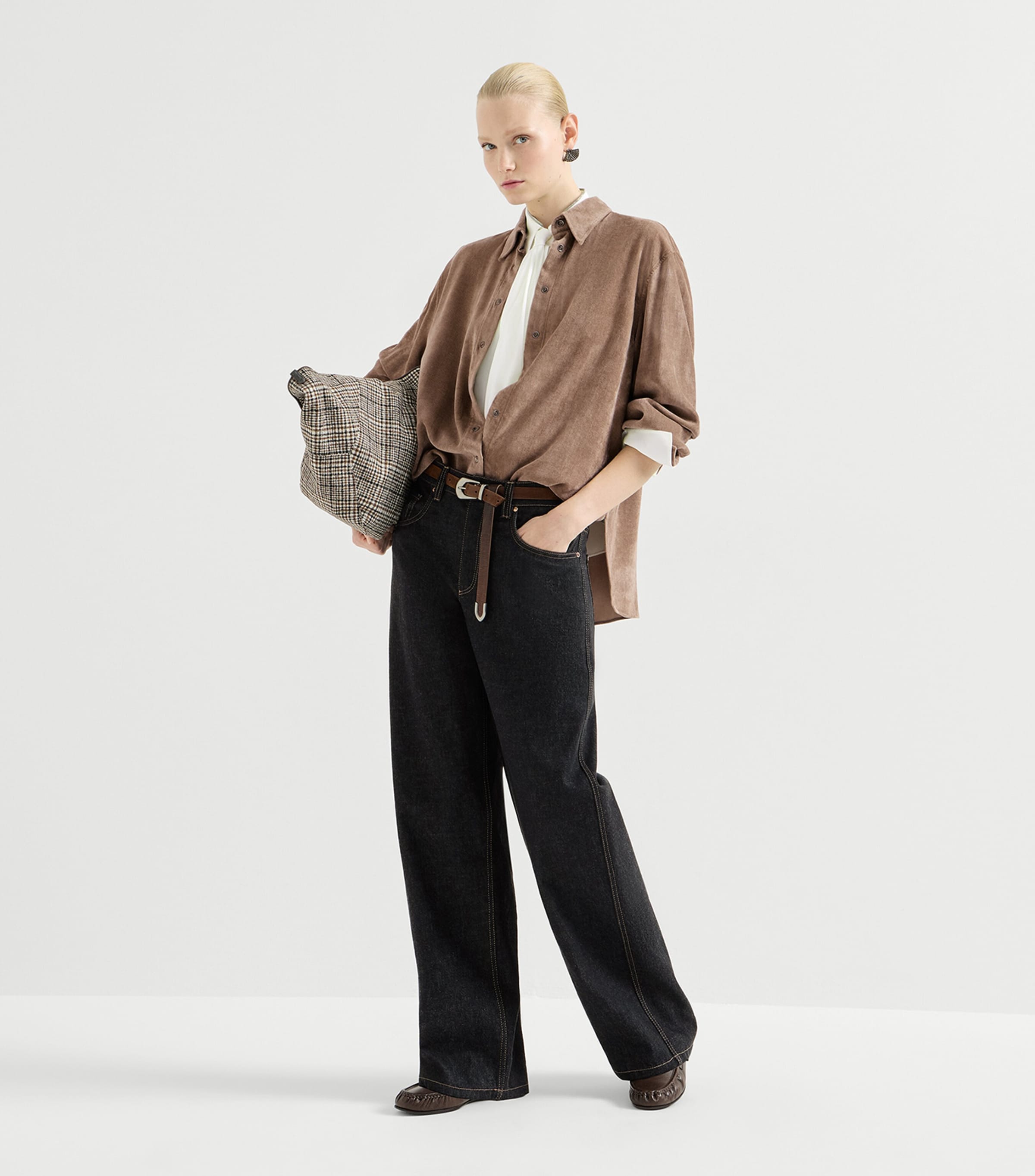 Brunello Cucinelli Womens Technical Shirt Cappuccino Image 3