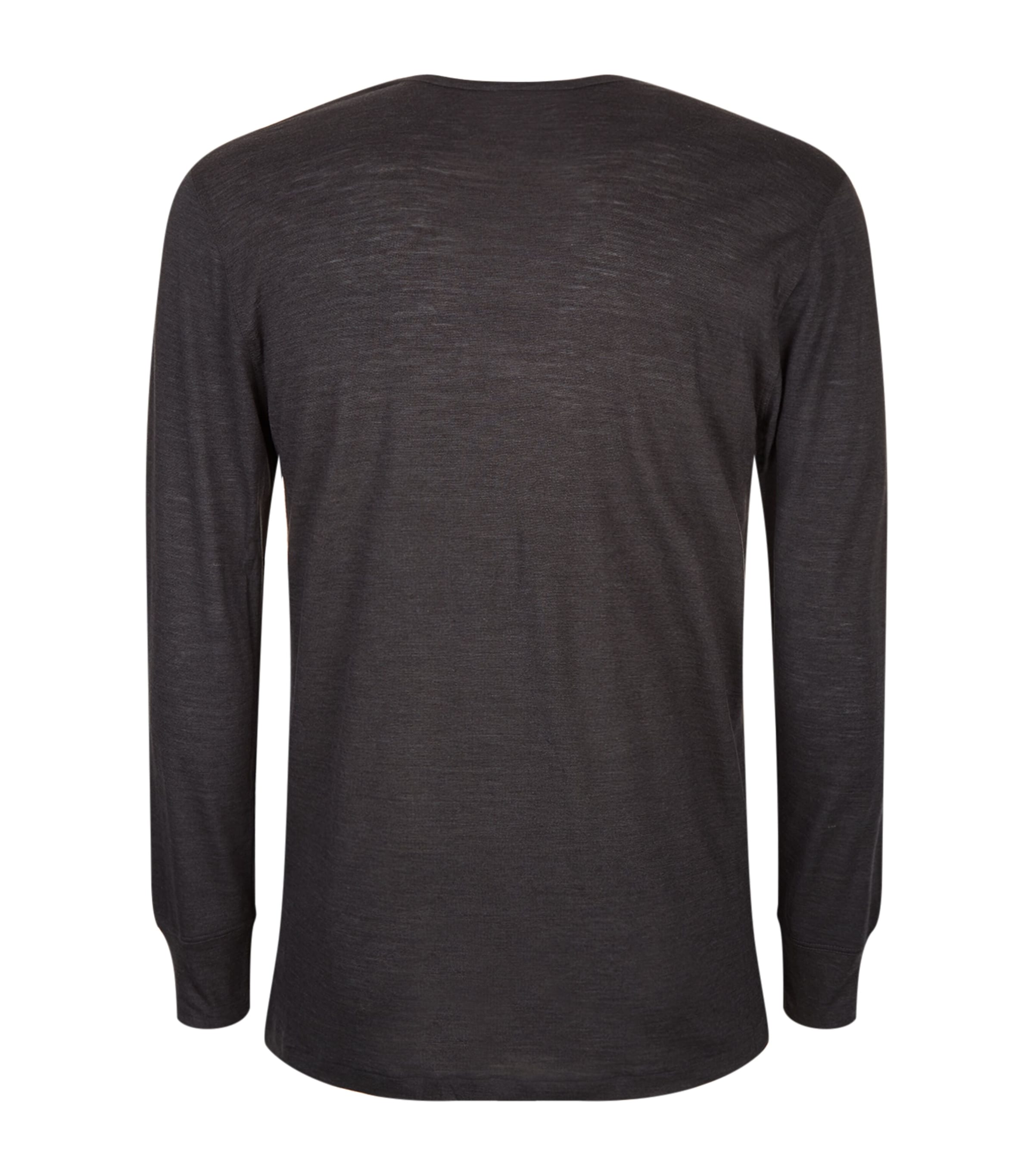 Wool and Silk Long-Sleeved Top GREY Image 3