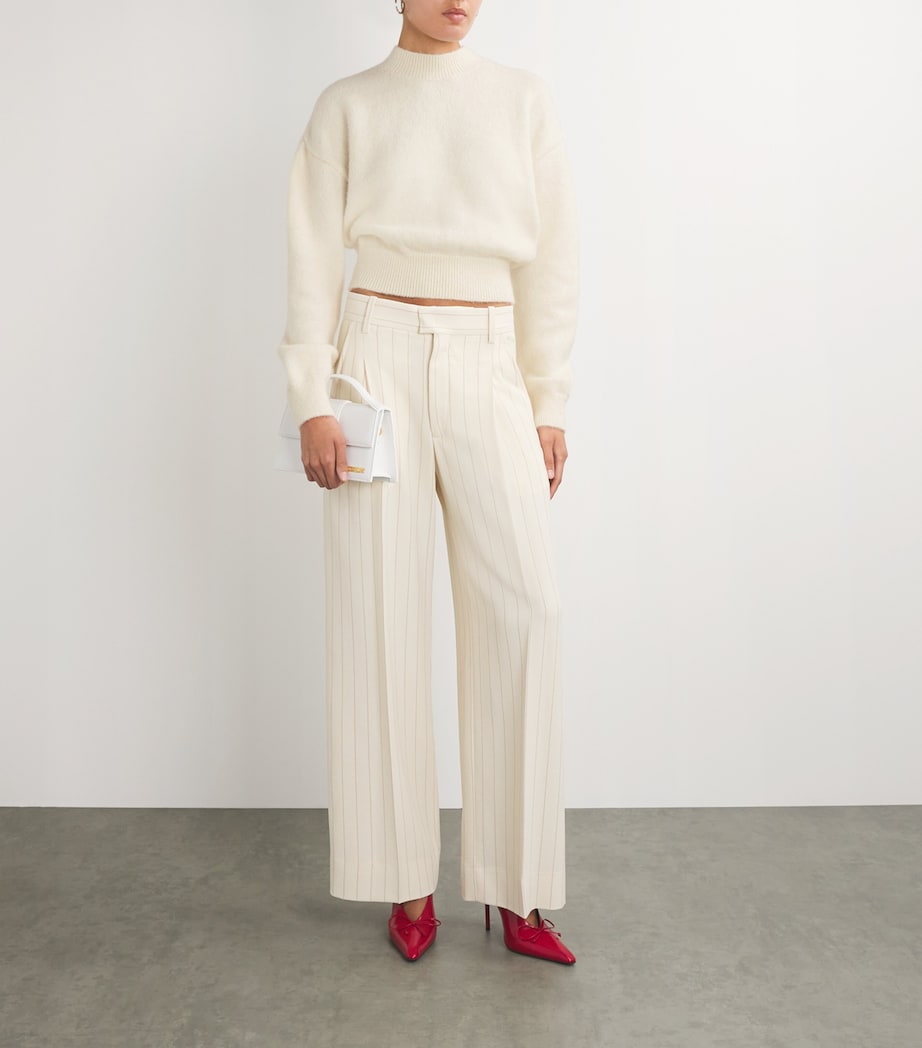 Alpaca Wool-Blend Logo Sweater LIGHT BEIGE 130 Image 2