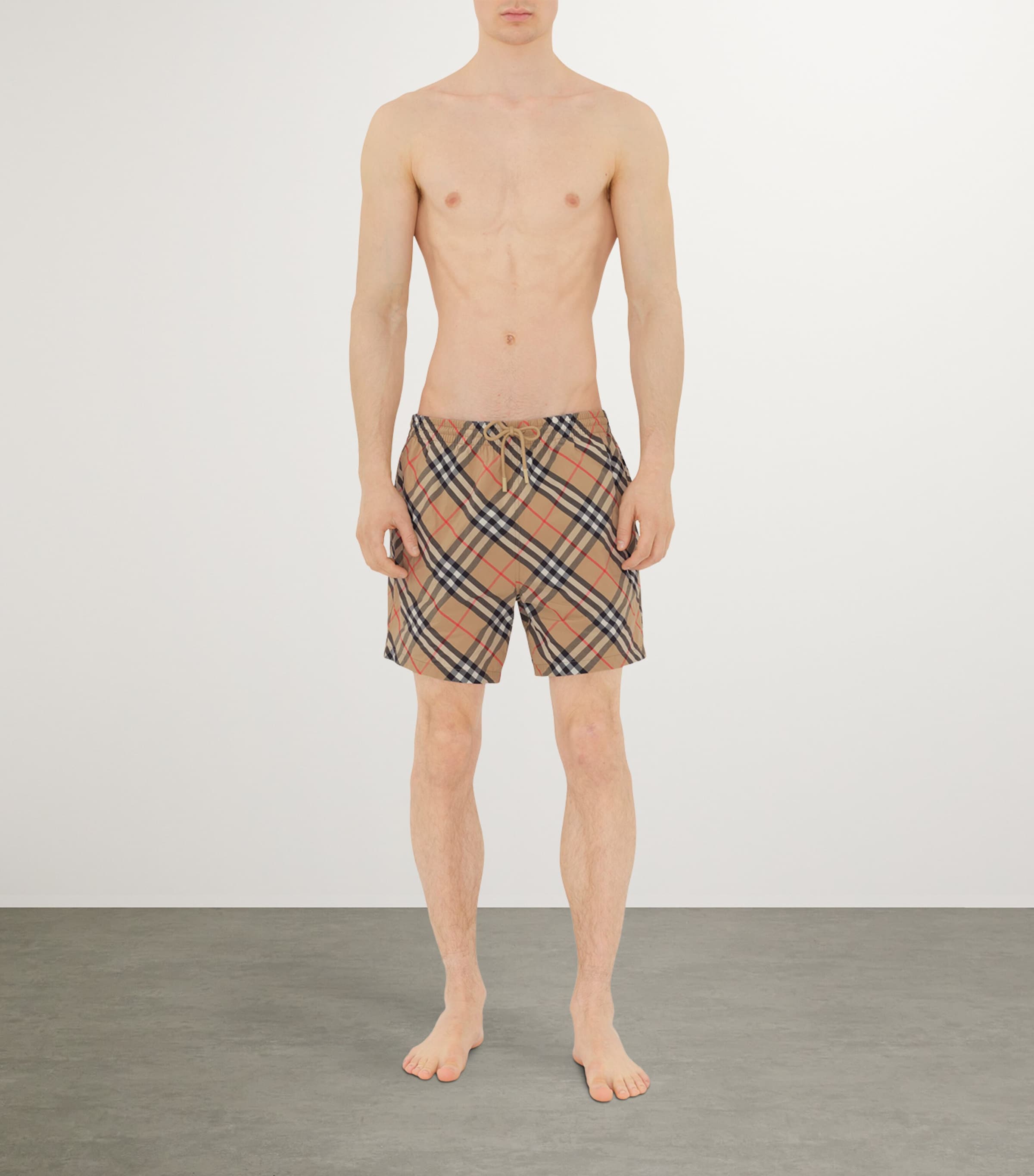 Burberry Mens Check Swim Shorts Sand Ip Check Image 2