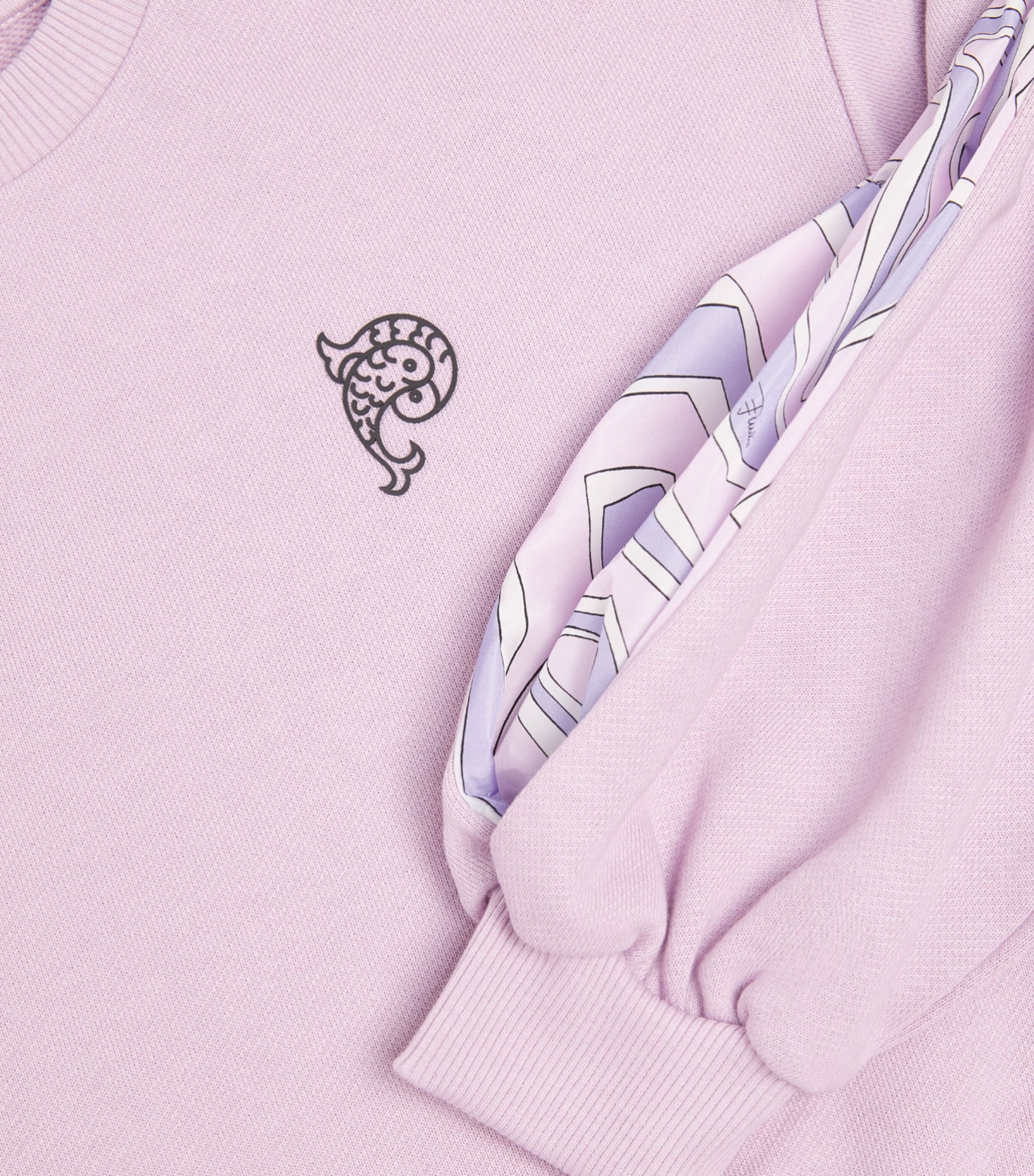 PUCCI Junior Cotton Labirinto-Trim Sweatshirt (4-14 Years) Malva Image 3