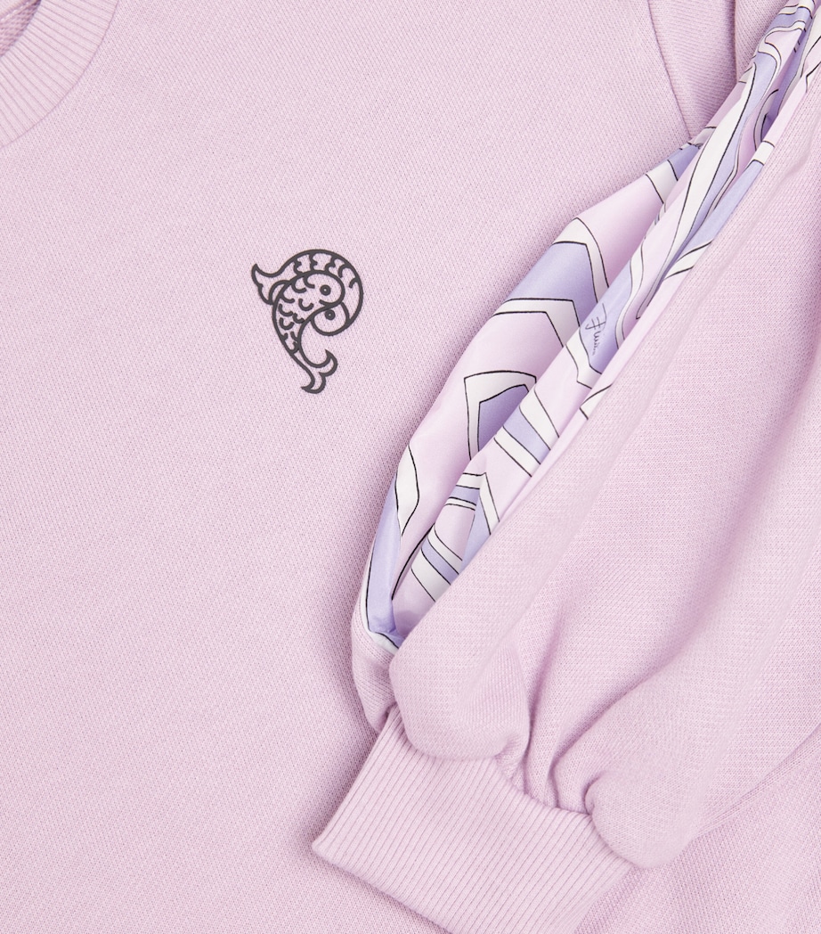 PUCCI Junior Cotton Labirinto-Trim Sweatshirt (4-14 Years) Malva Image 3