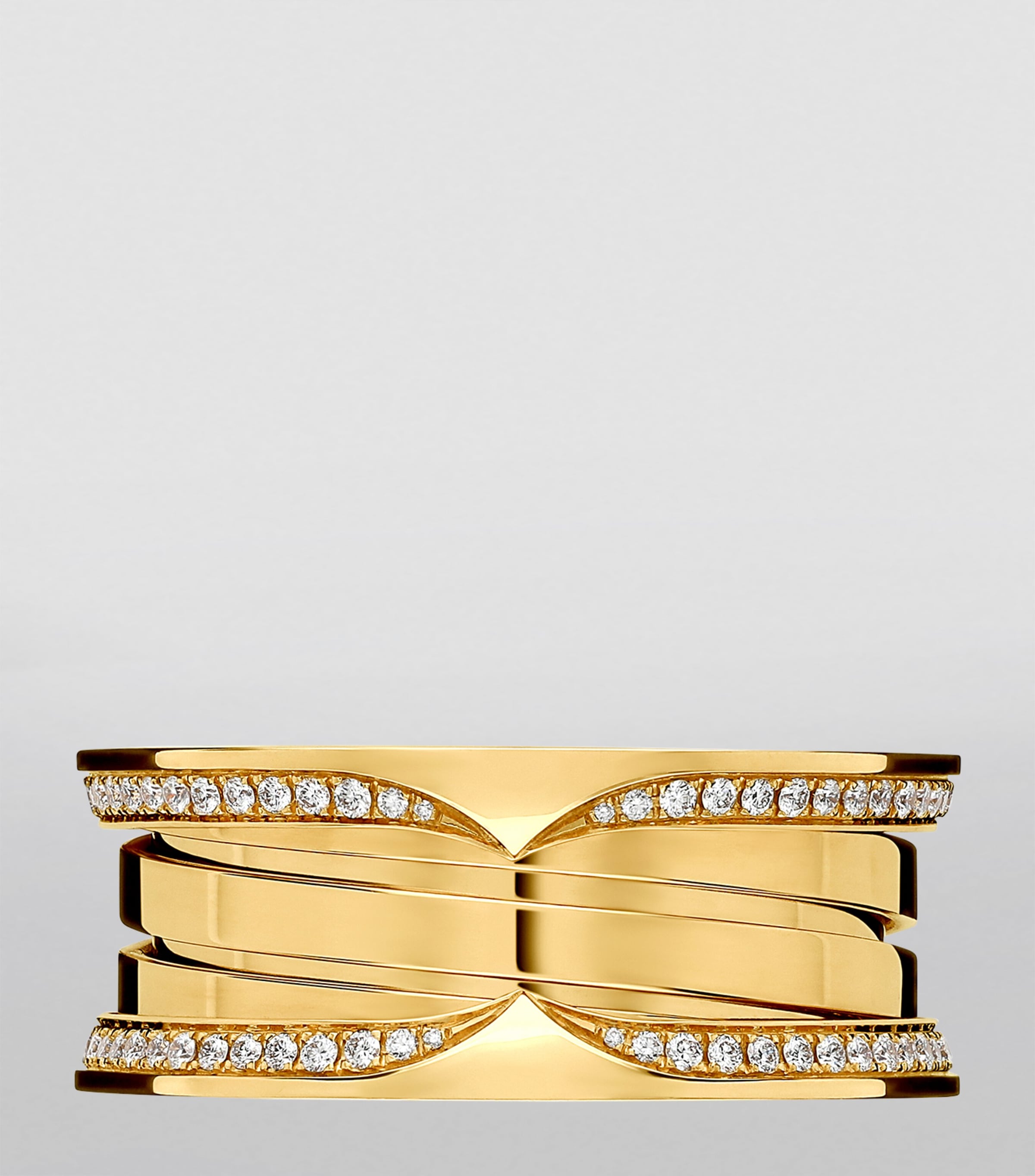 Yellow Gold and Diamond B.zero1 Three-Band Ring YELLOW GOLD Image 4