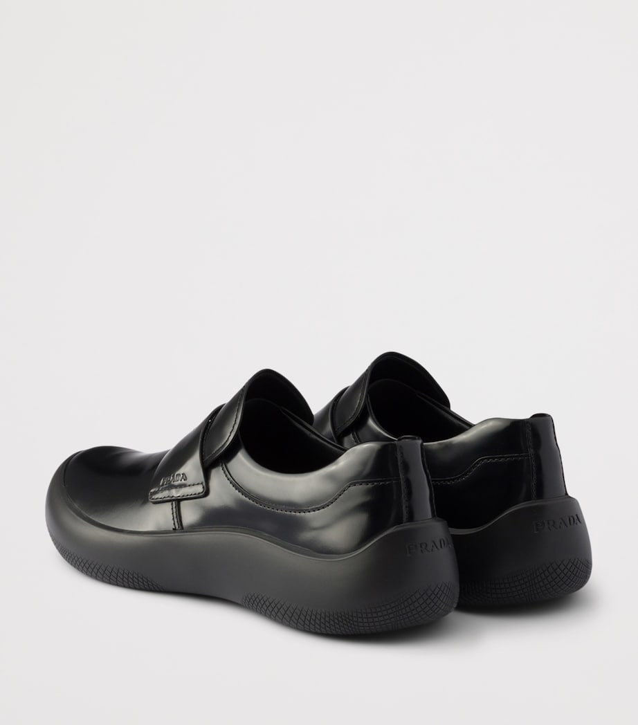 Prada Brushed Leather Loafers Black Image 5