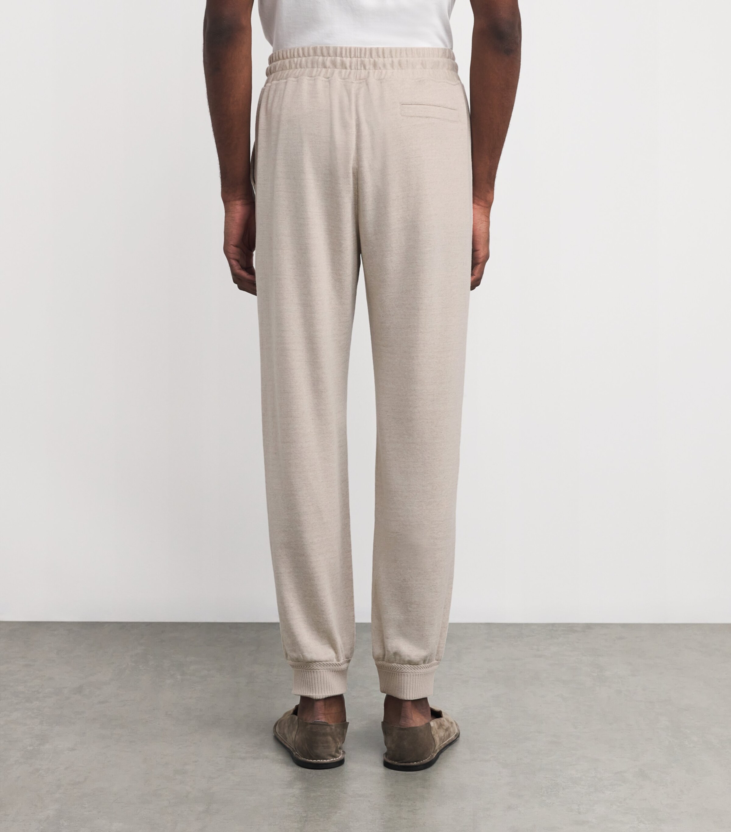 Linen-Virgin Wool Sweatpants STONE Image 4