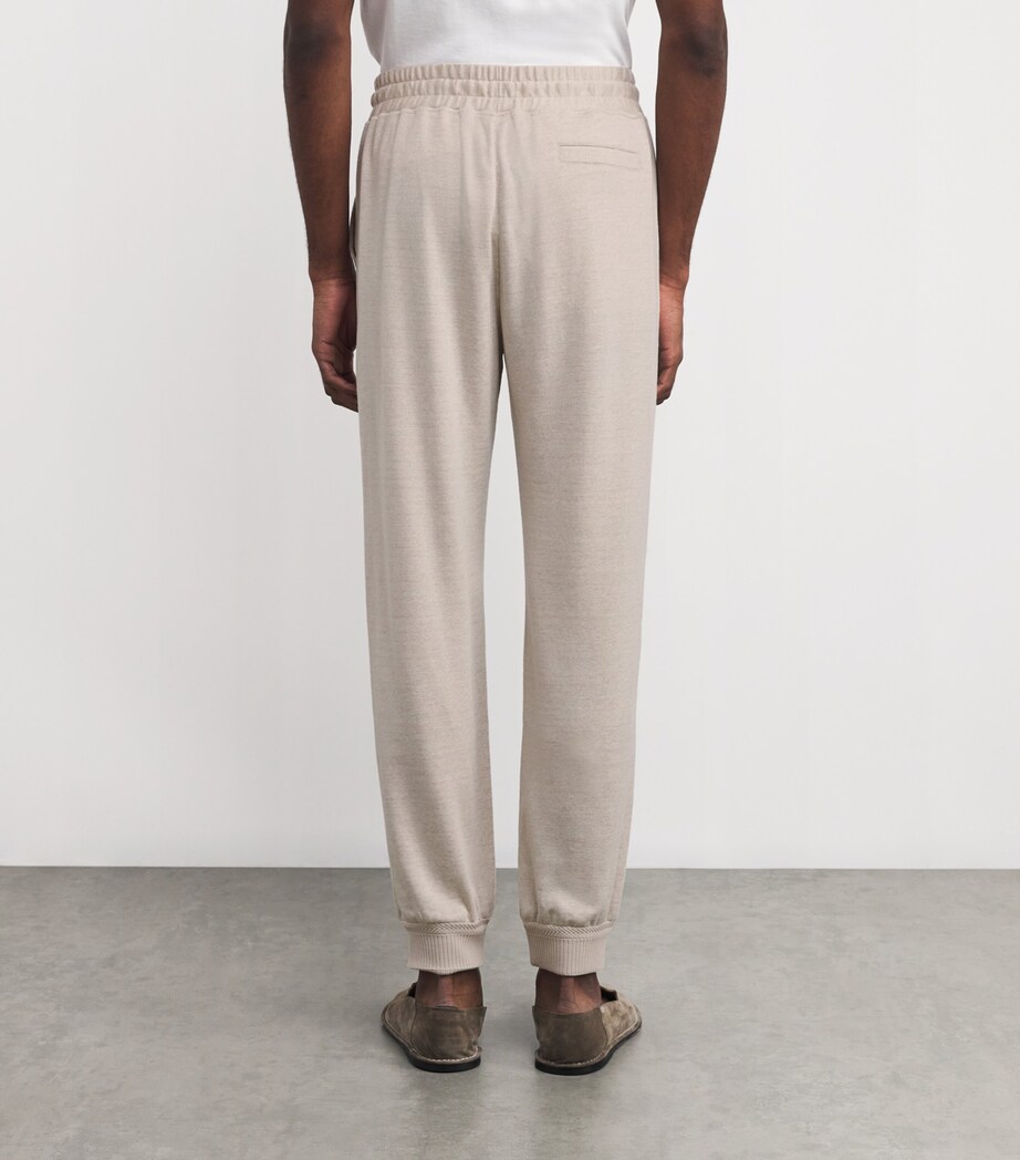 Linen-Virgin Wool Sweatpants STONE Image 4