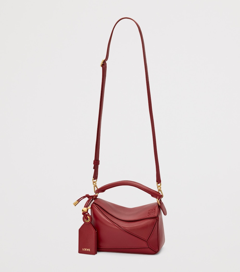 x Paula's Ibiza Mini Lambskin Puzzle Top-Handle Bag BURNT RED Image 6