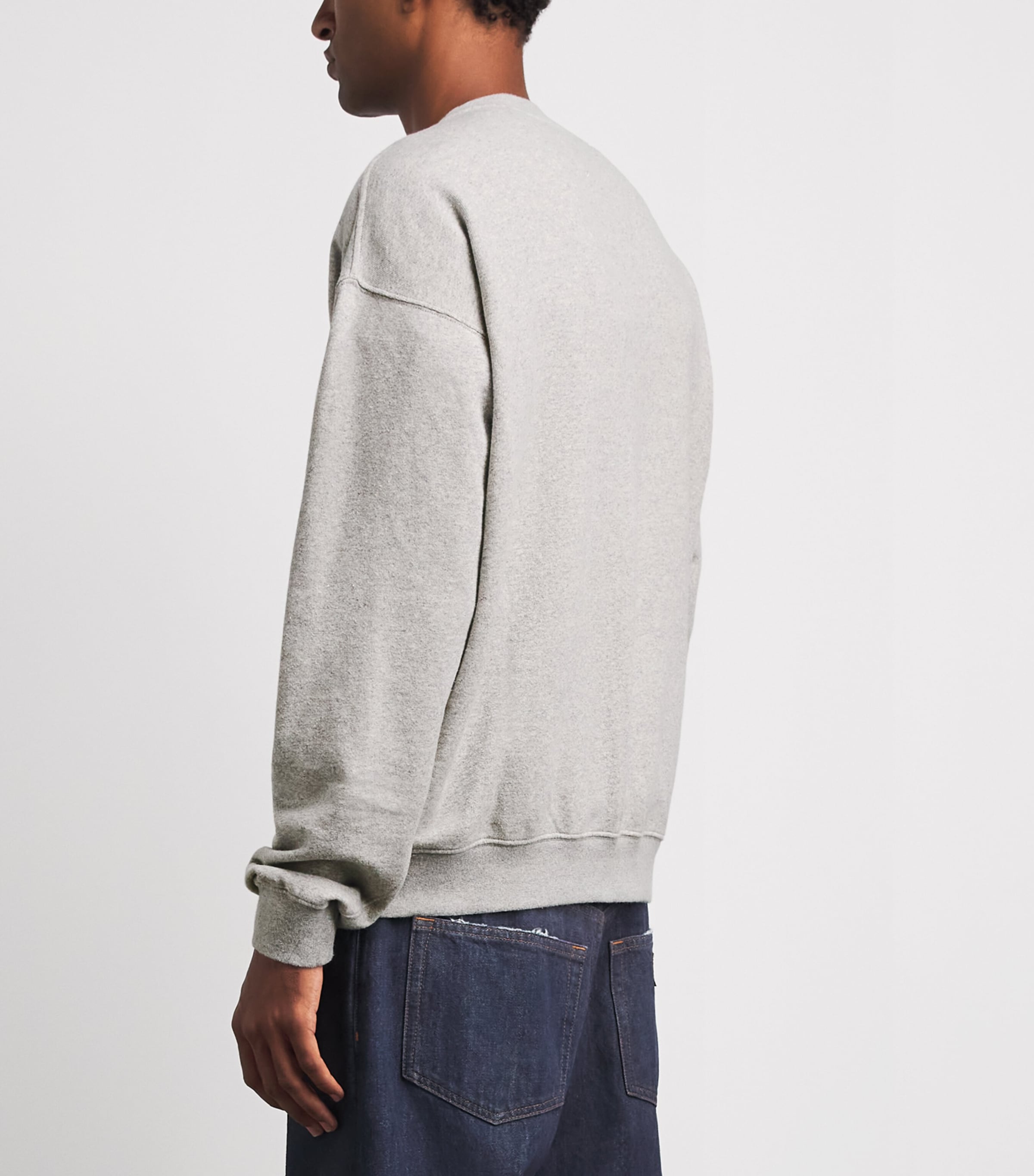 Maison Margiela Mens Cotton Double-Layered Sweatshirt Grey Melange Image 5