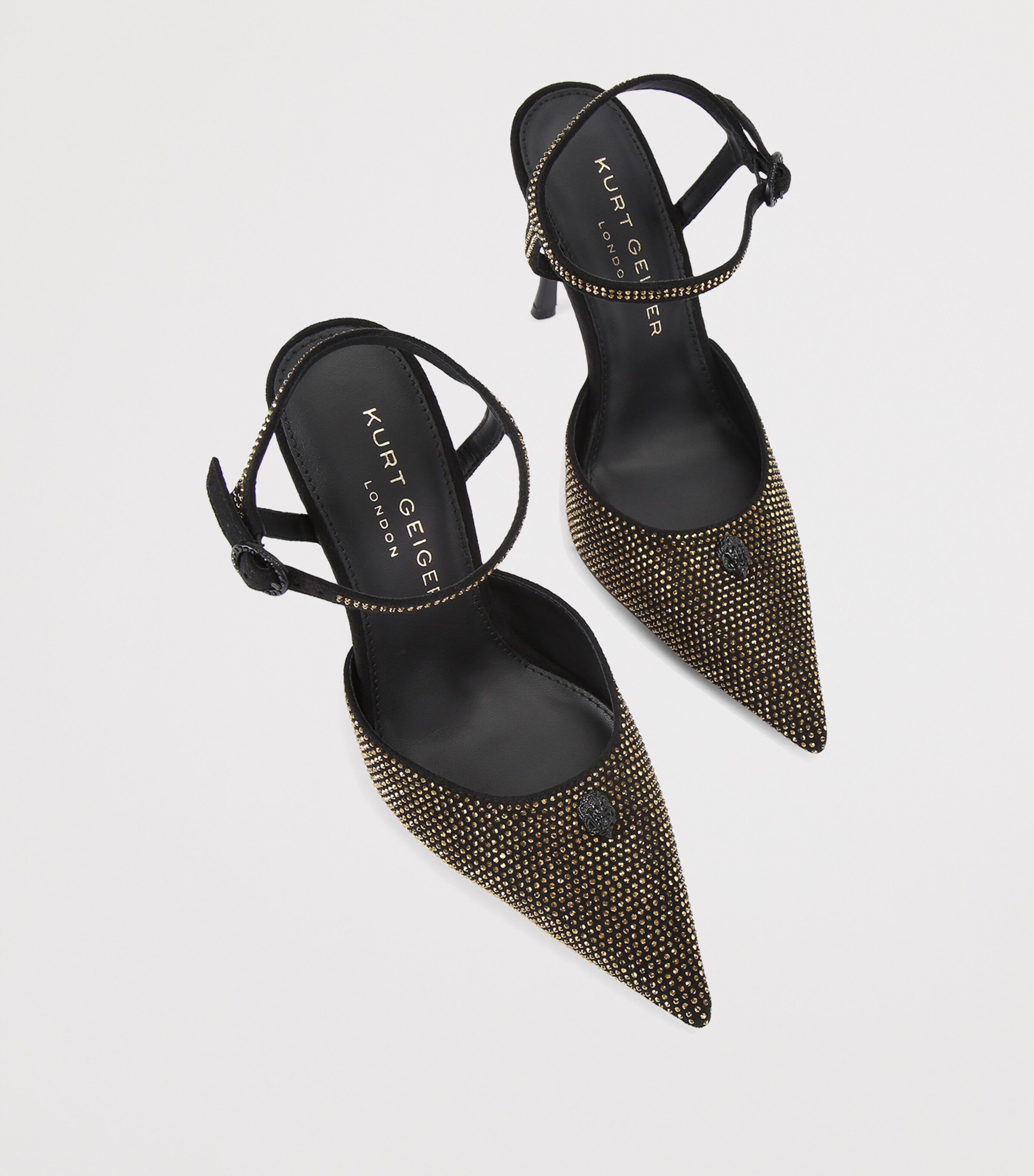 Kurt Geiger London Embellished Ankle Strap Heels 105 Black/comb Image 4