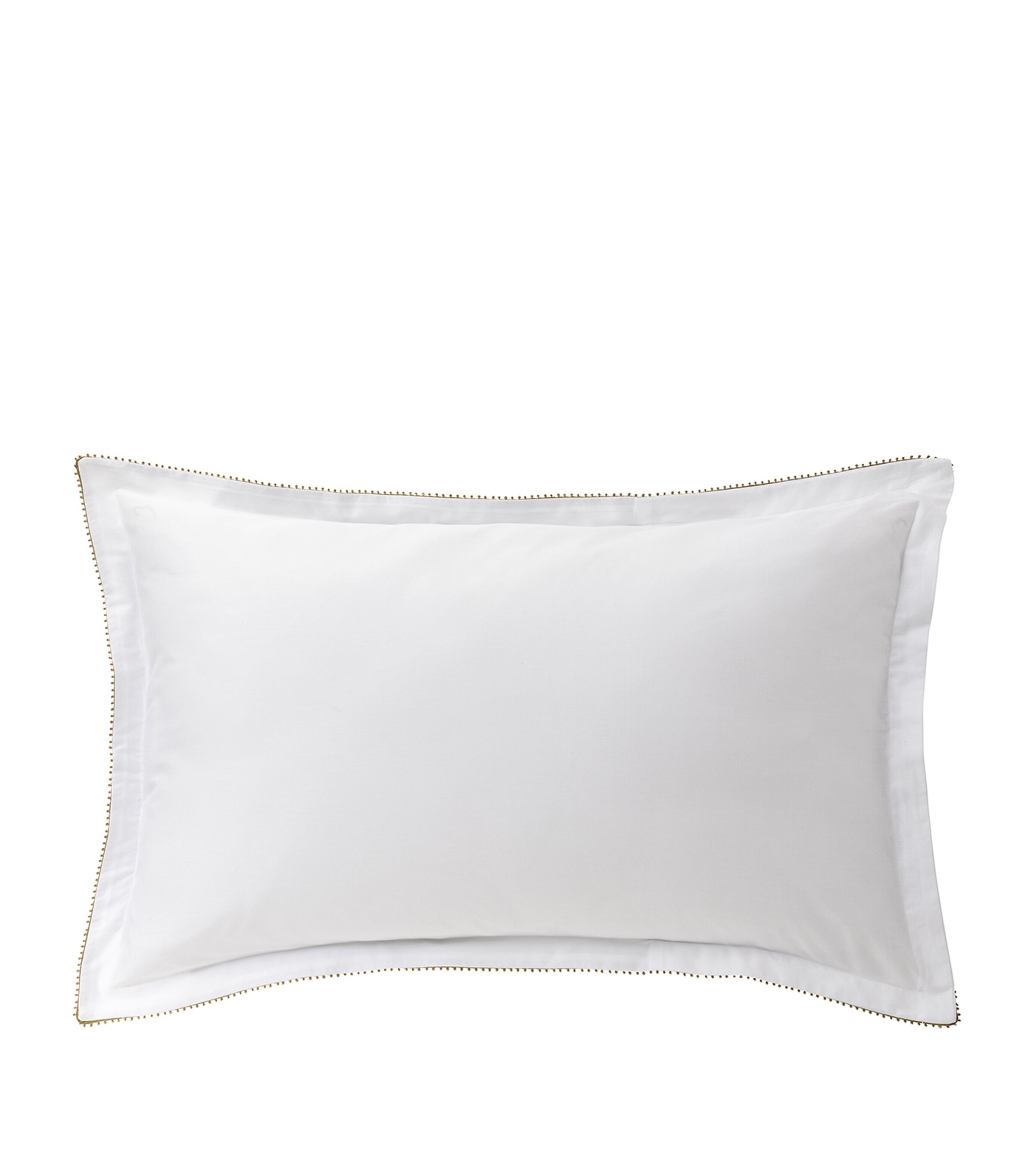 Organic Cotton Mirabeau Oxford Pillowcase (50cm x 70cm) WHT/GOLD Image 2